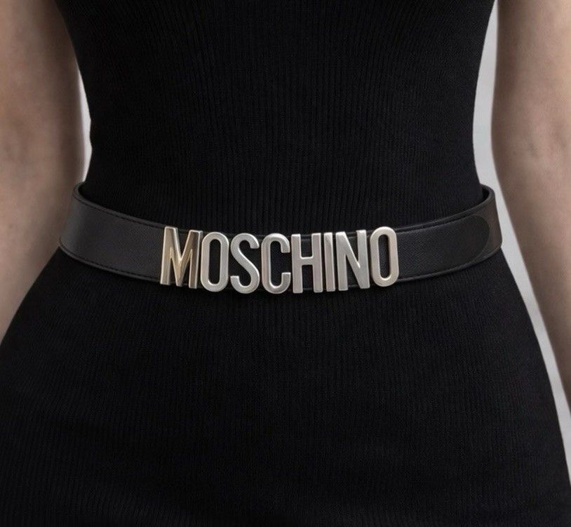 Moschino Vintage Moschino Womens Lettering Logo Leather Belt 85 cm Size ONE SIZE - 1 Thumbnail