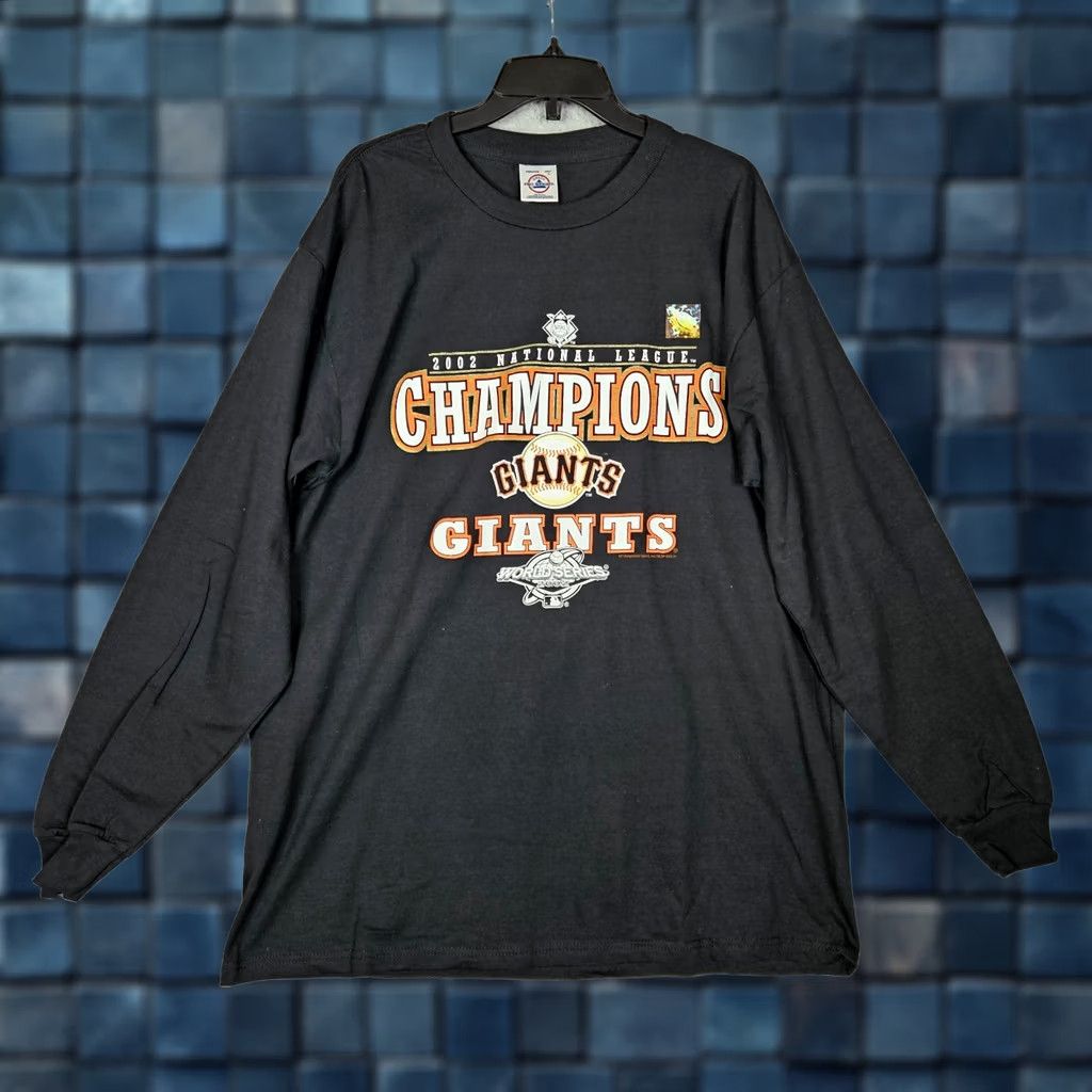 Delta VINTAGE San Francisco Giants 2002 WORLD SERIES T-shirt Sz L Made in USA Shirt Men Black Cotton Delta Pro Weight USA Baseball Size US L / EU 52-54 / 3 - 1 Thumbnail