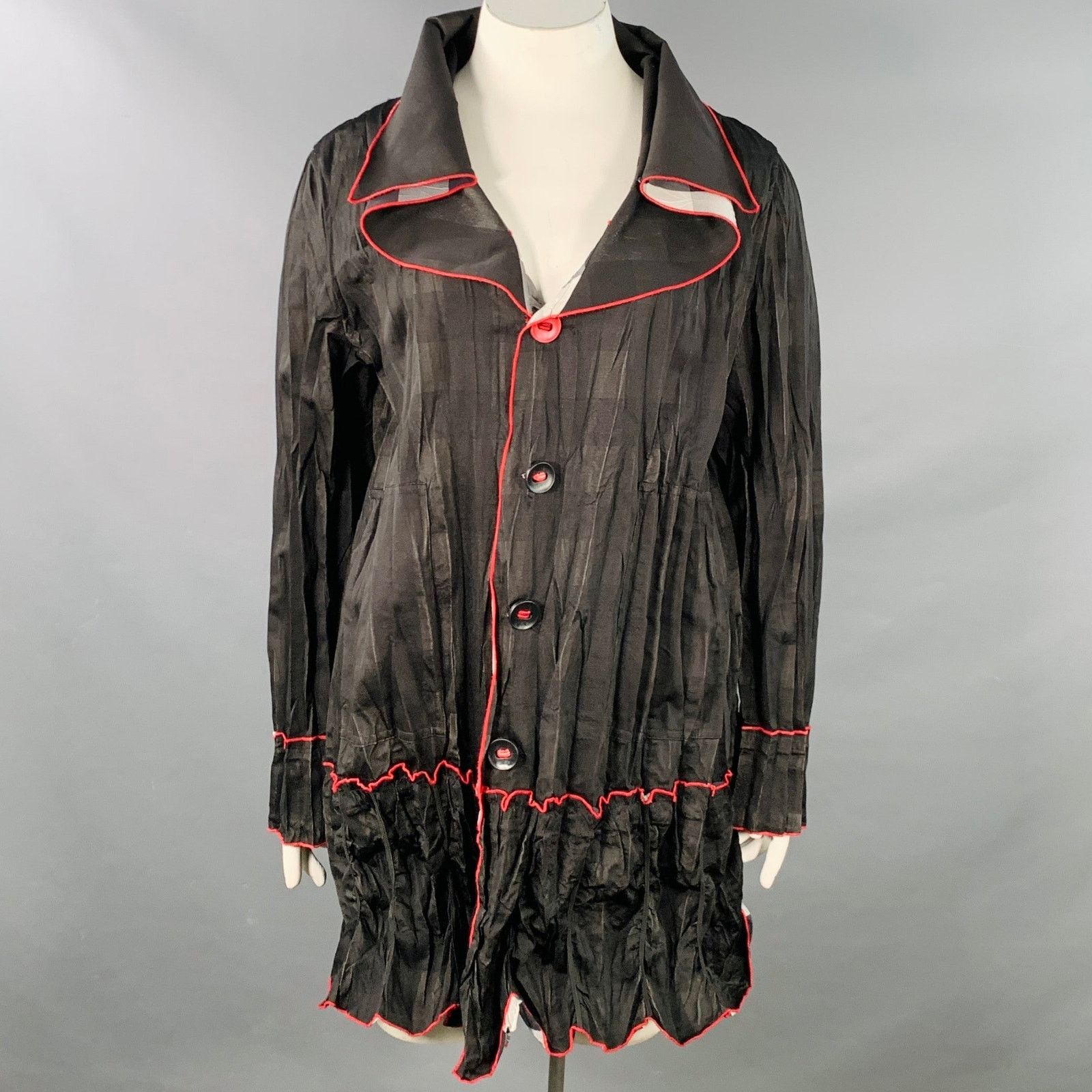 Other UBU XL Polyester Blend Gingham Reversible Wide Collar Coat Size XL / US 12-14 / IT 48-50 - 2 Thumbnail