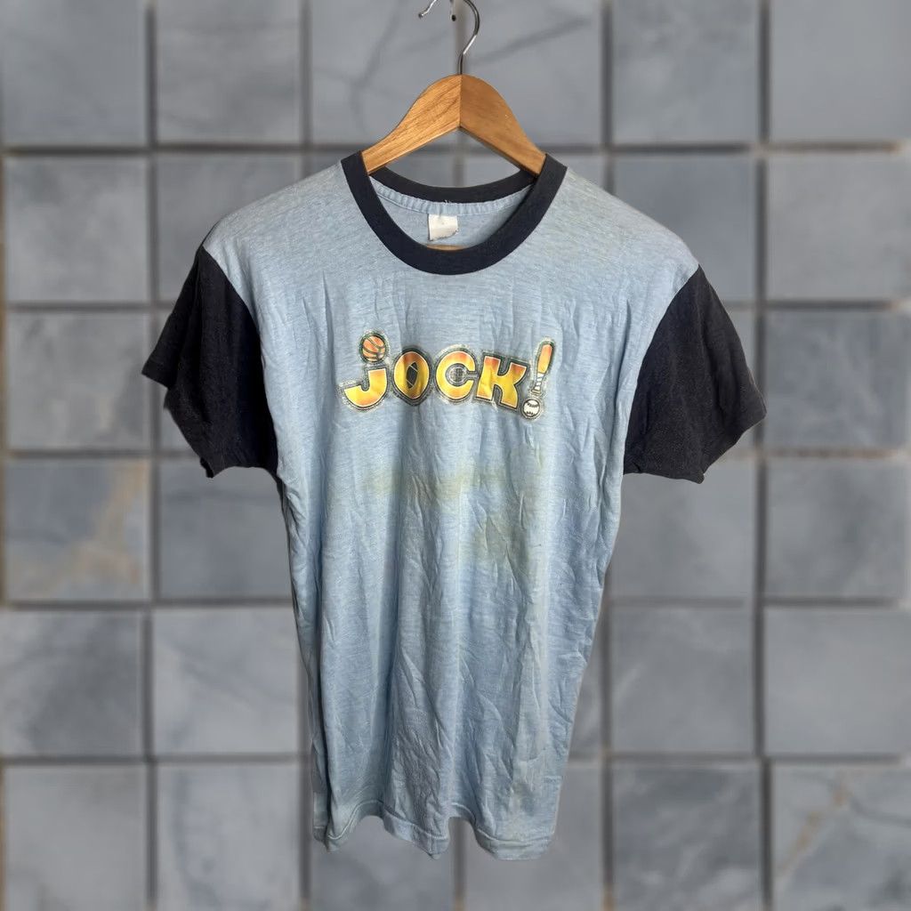 Vintage VINTAGE JOCK! Shirt Mens Small Blue Graphic Print Tee T-Shirt Sports 80s Mens Size US S / EU 44-46 / 1 - 1 Thumbnail