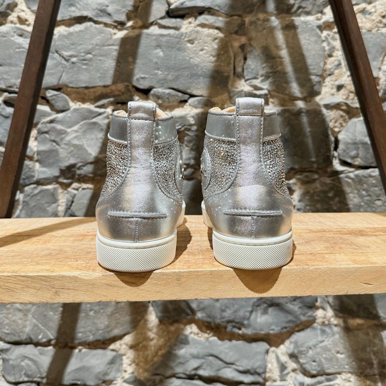 Christian Louboutin Christian Louboutin Silver Louis Strass High-top Sneakers Size US 8 / EU 41 - 5 Thumbnail