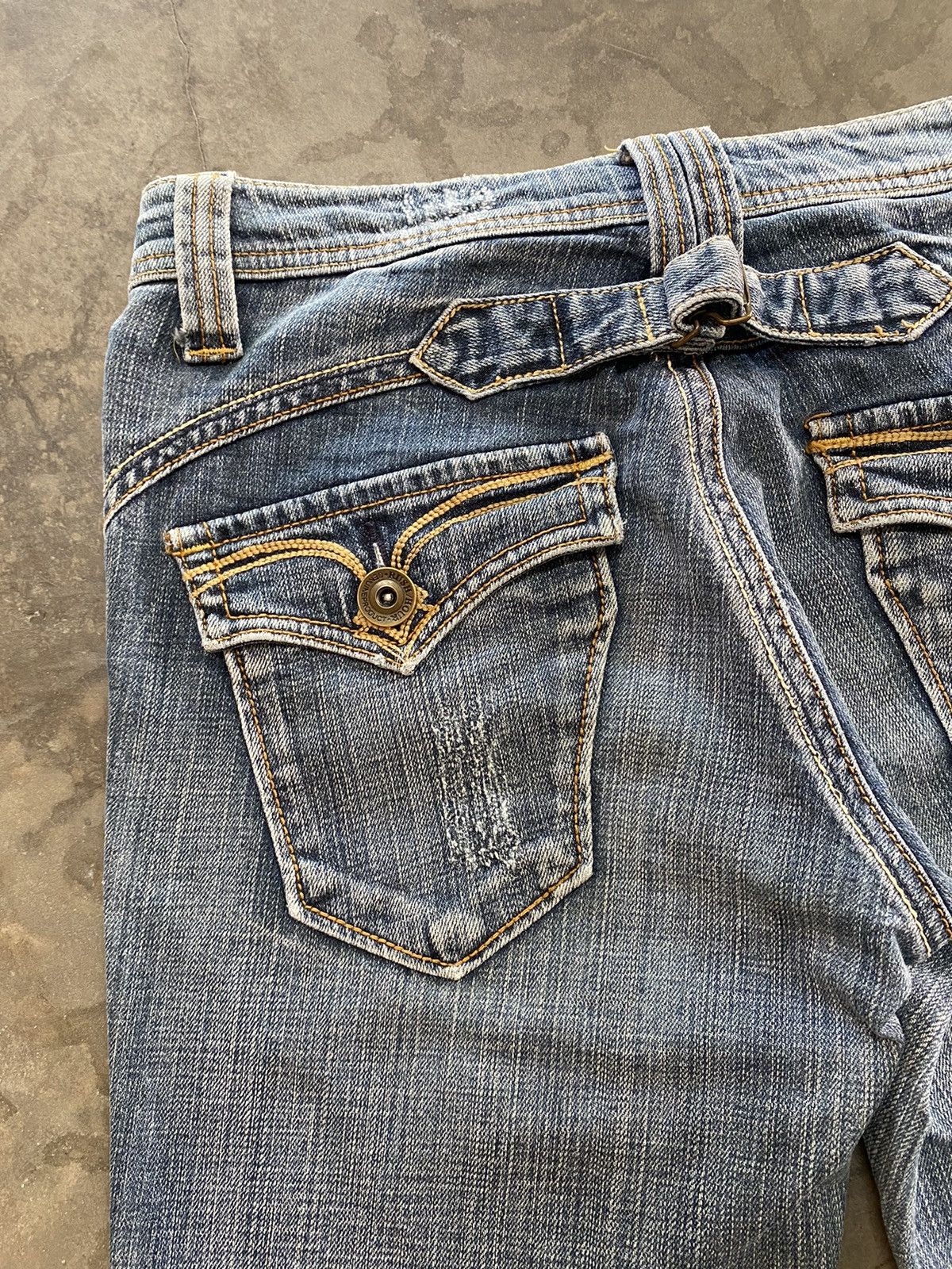 Hysteric Glamour × Japanese Brand Flare Jeans Rush Hour Wash Blue Distressed Size US 31 - 8 Thumbnail