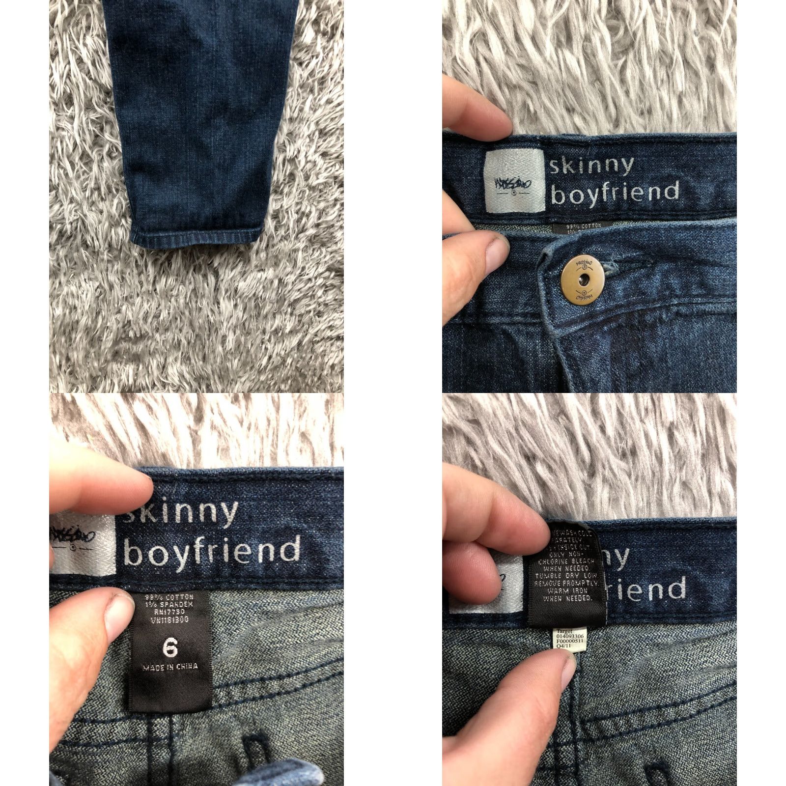 Mossimo Mossimo Skinny Boyfriend Jeans Size 6 Womens Mid Rise Dark Wash Blue Denim Jeans Size 28" / US 6 / IT 42 - 8 Thumbnail