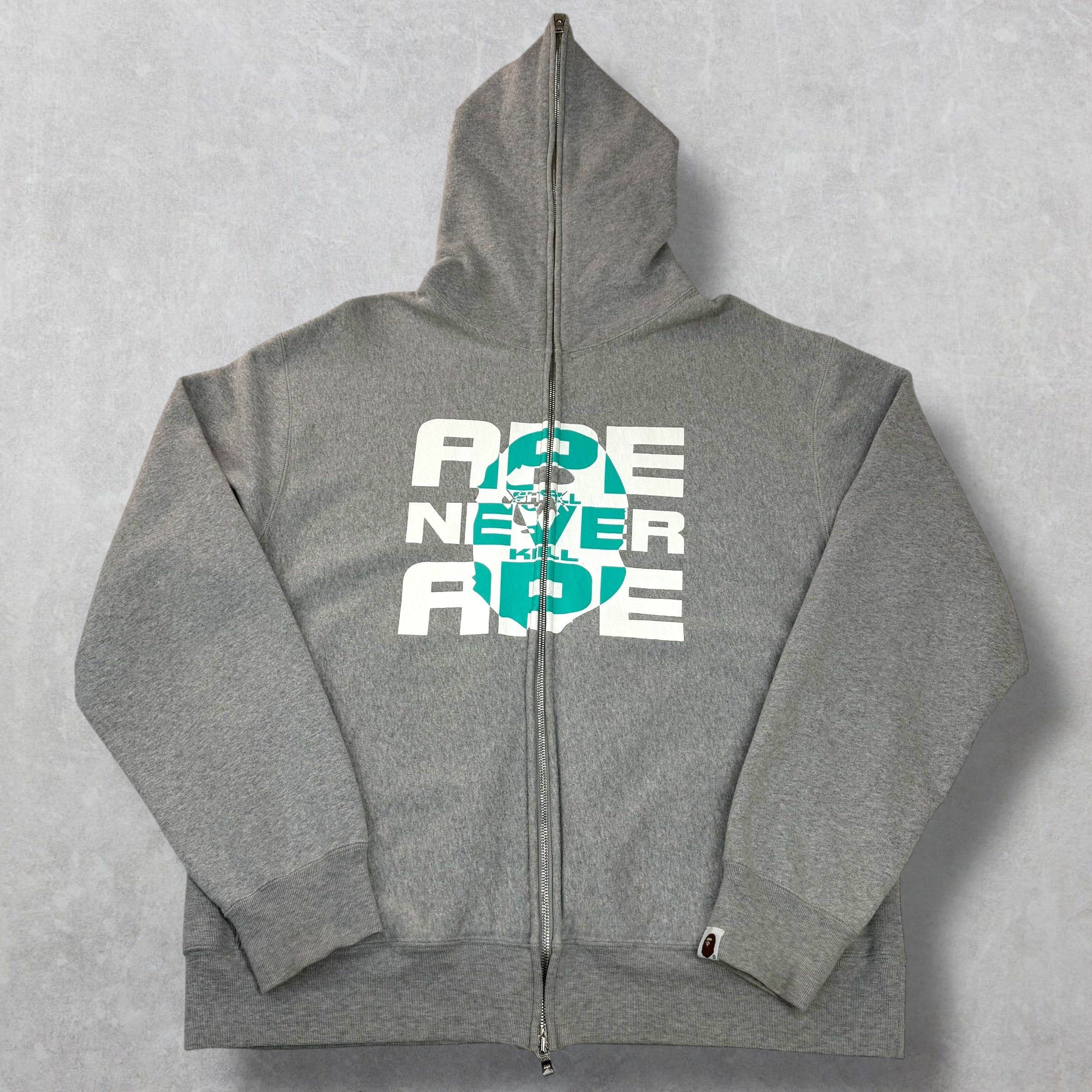 Bape Bape x Kaws ASNKA Logo Full-Zip Hoodie Grey L Size US L / EU 52-54 / 3 - 1 Thumbnail
