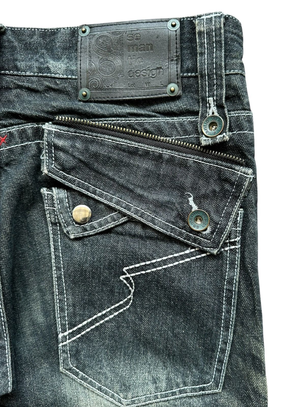 semanticdesign Early 00's Semanticdesign - J-rock whiskered jeans Size US 30 / EU 46 - 10 Thumbnail