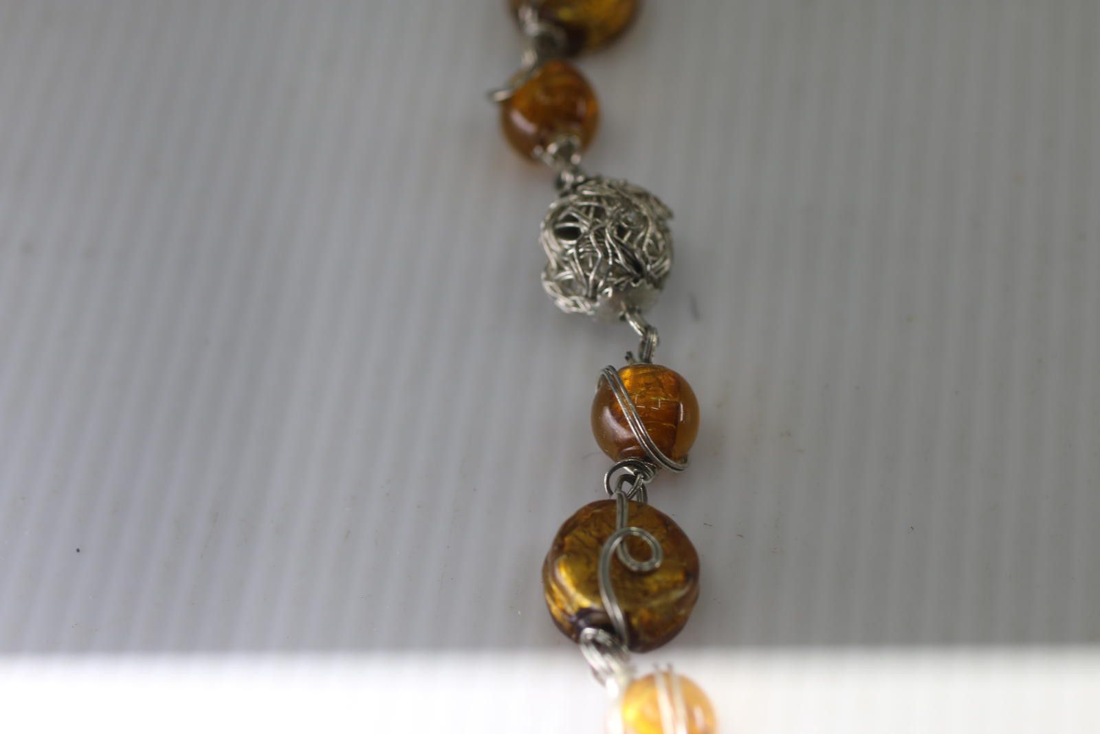 The Unbranded Brand Handmade Amber Bead Necklace Silver Wire Artisan Necklace Size ONE SIZE - 4 Thumbnail