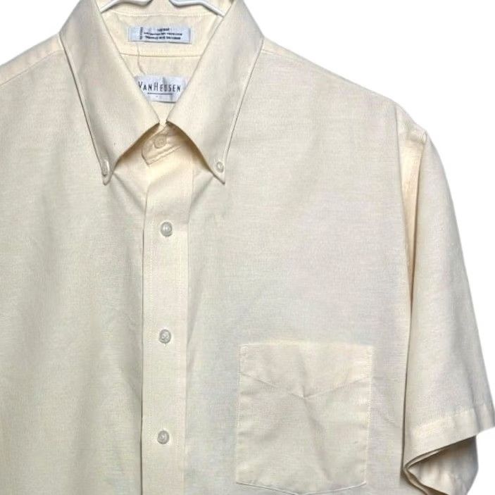 Van Heusen Van Heusen Mens Short Sleeve Oxford Button Down Shirt, Large, Yellow, 16 1/2, Cotton Blend, Polyester - 2-Day Shipping Size US L / EU 52-54 / 3 - 5 Thumbnail