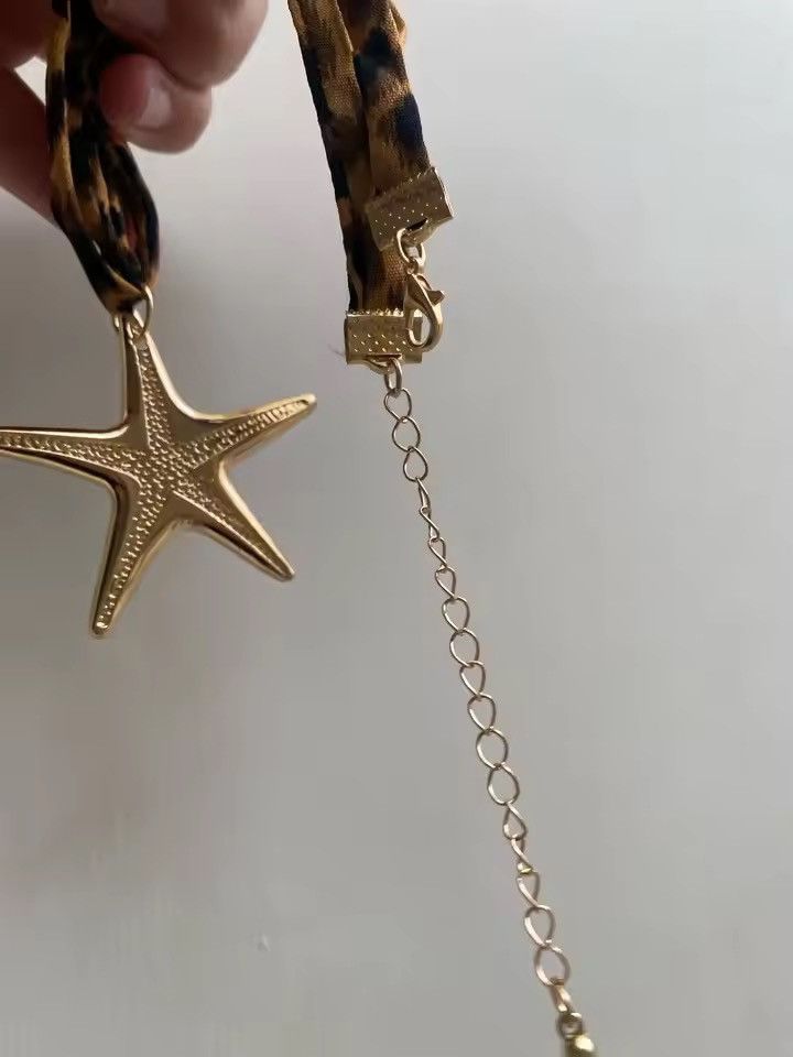 Vintage Multilayer Velvet Starfish Pendant Necklace Size ONE SIZE - 6 Thumbnail