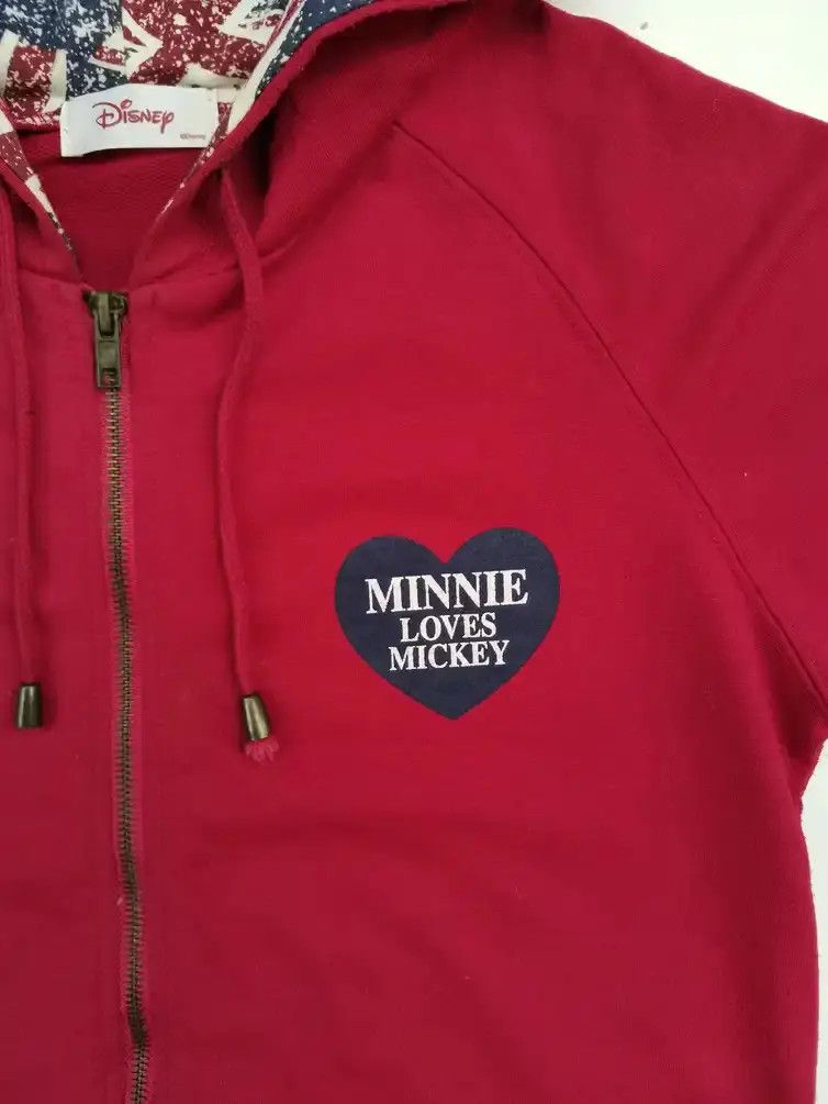 Disney × Mickey Mouse Disney Minnie Mouse Big Logo Zipper Hoodie Sweatshirt Size US L / EU 52-54 / 3 - 5 Thumbnail