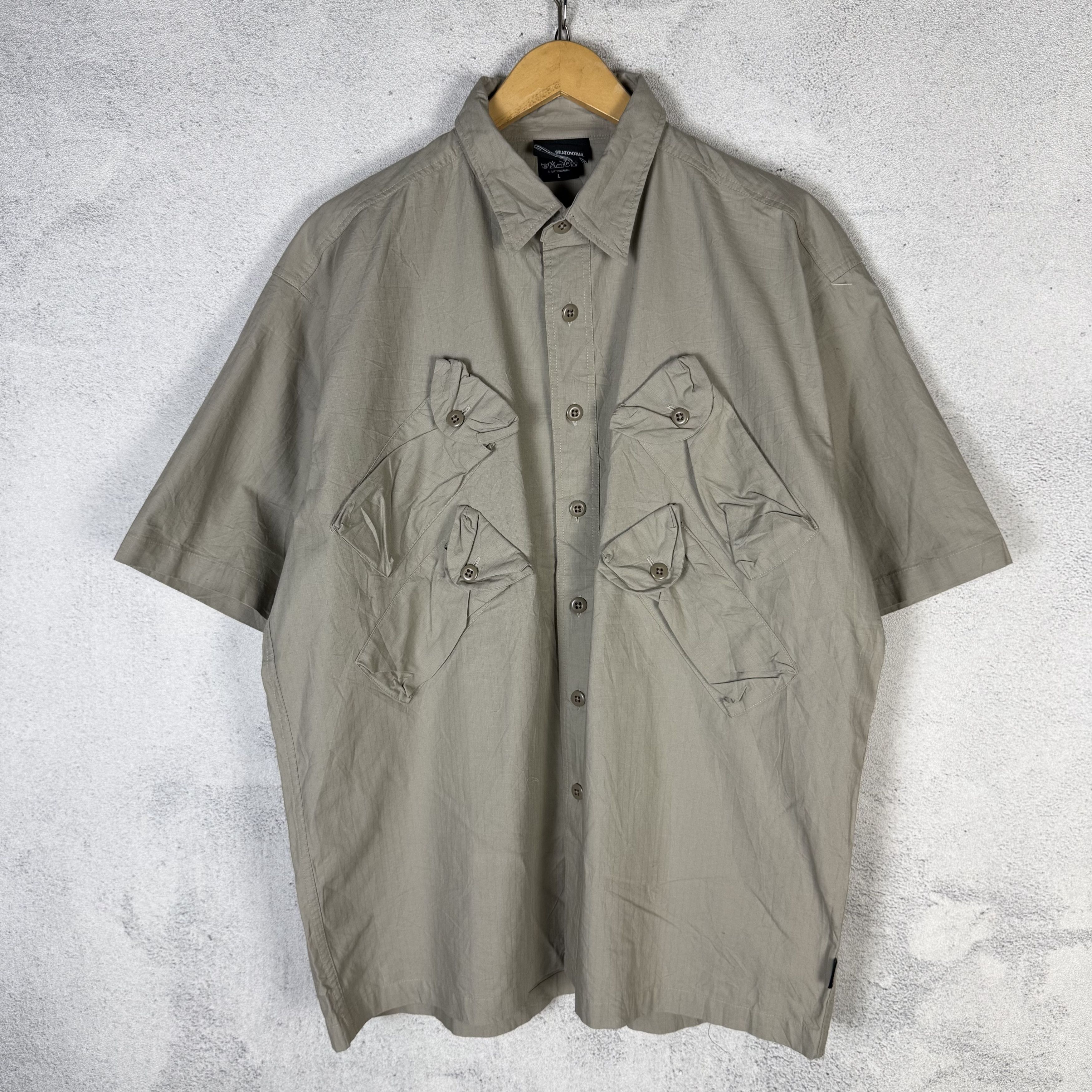 Japanese Brand Situationormal Utility Multi Pocket Shirt Size US L / EU 52-54 / 3 - 1 Thumbnail