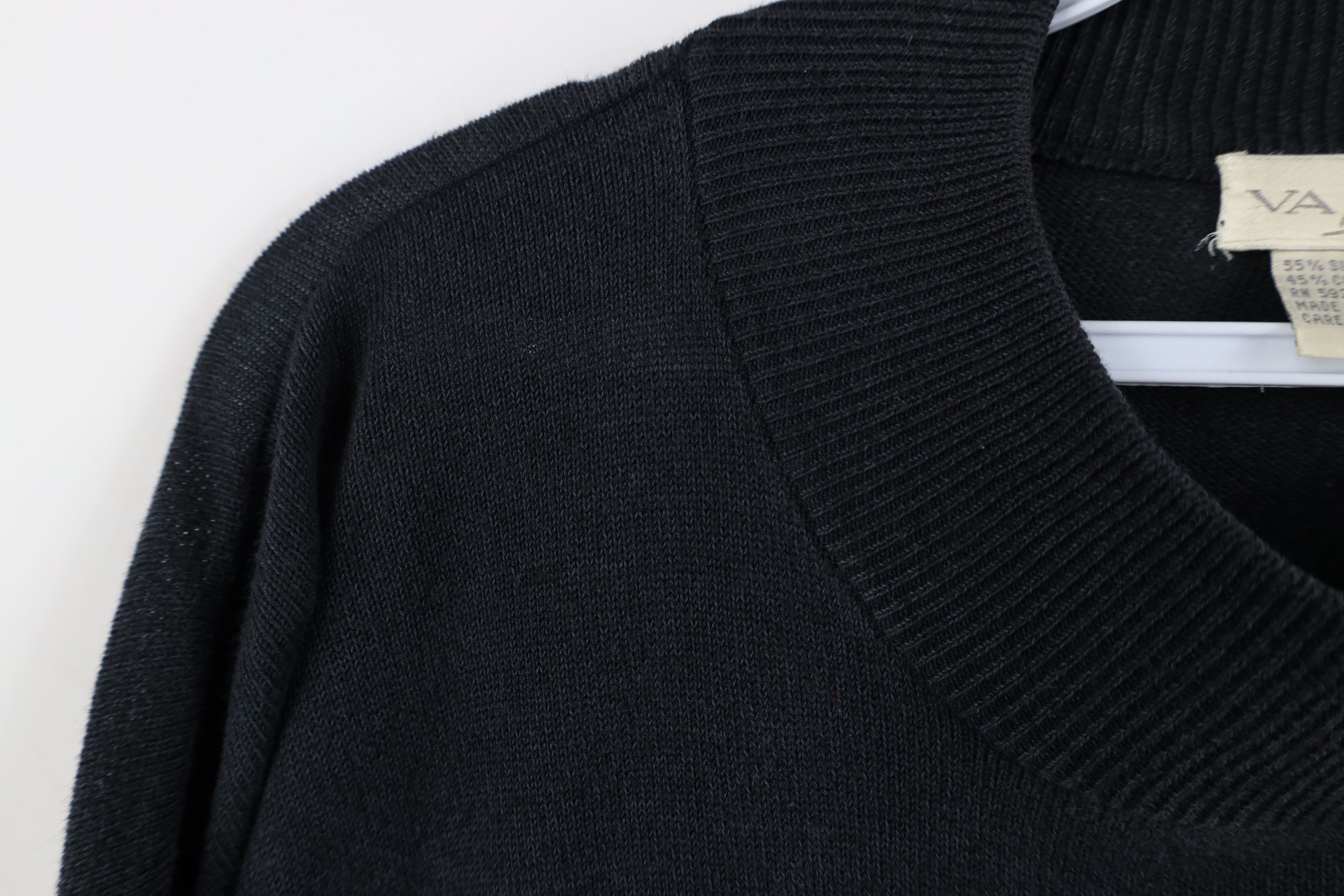 Vintage Vintage 90s Streetwear Blank Silk Blend Knit Sweater Black Size US XXL / EU 58 / 5 - 5 Thumbnail