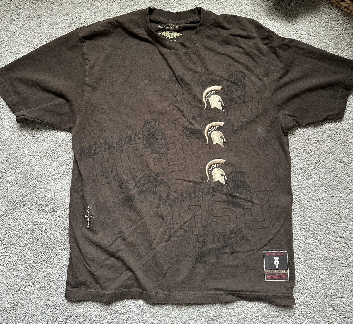 Mitchell & Ness × Travis Scott Travis Scott Michigan State T Shirts Size US L / EU 52-54 / 3 - 1 Preview