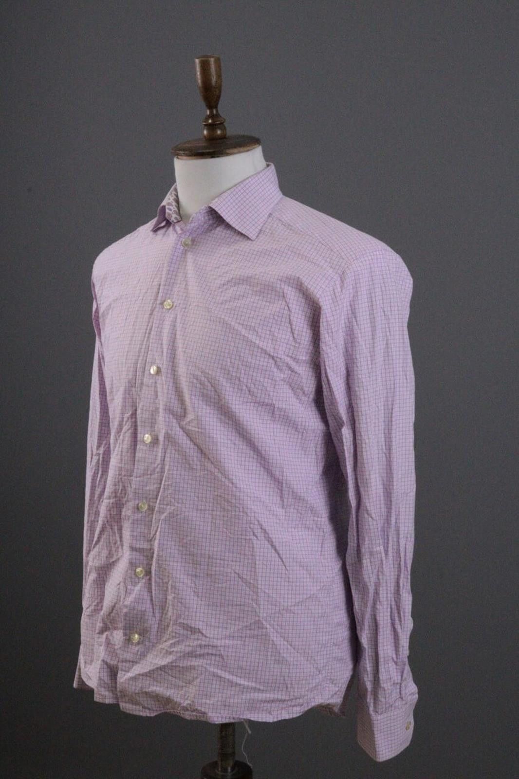 Eton Eton Slim Fit Pink Check Button Down Shirt Size 40 / 15.75 Size US L / EU 52-54 / 3 - 5 Thumbnail
