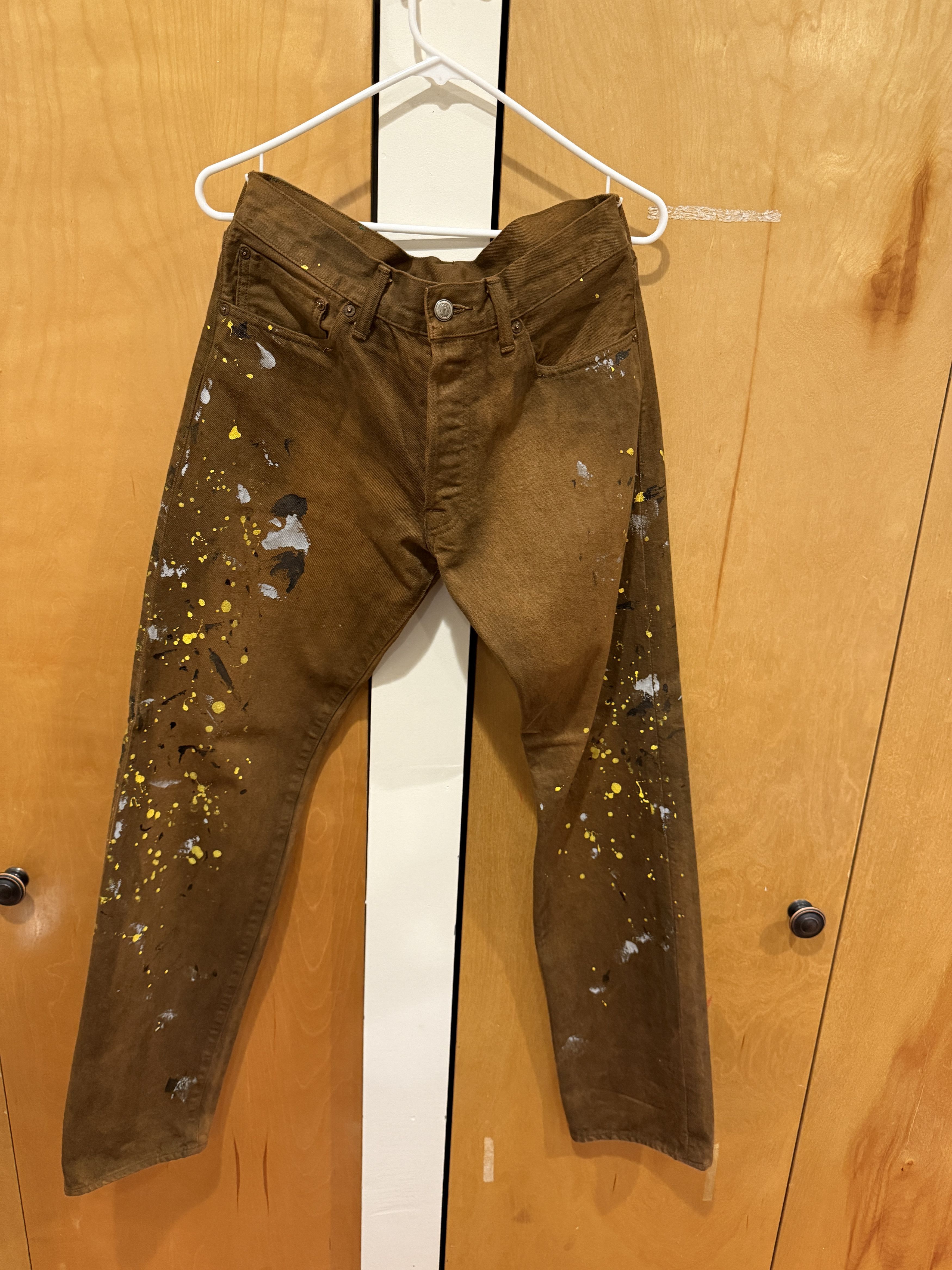 HIDDEN Hidden NY Painter Denim Splatter Paint Brown Mens Size 30 Size US 30 / EU 46 - 2 Thumbnail