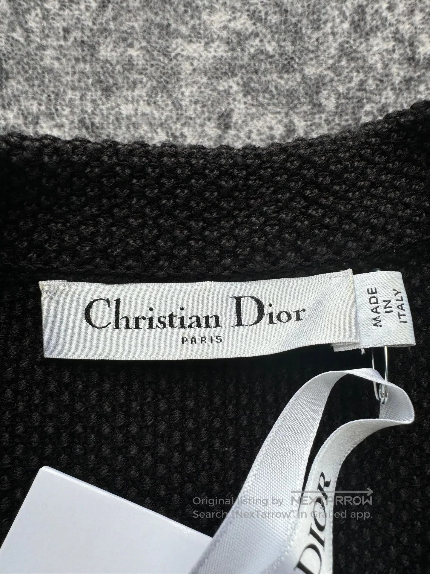 Dior Dior Black and white back slogan silk-blend knit cardigan| Size XS / US 0-2 / IT 36-38 - 3 Thumbnail