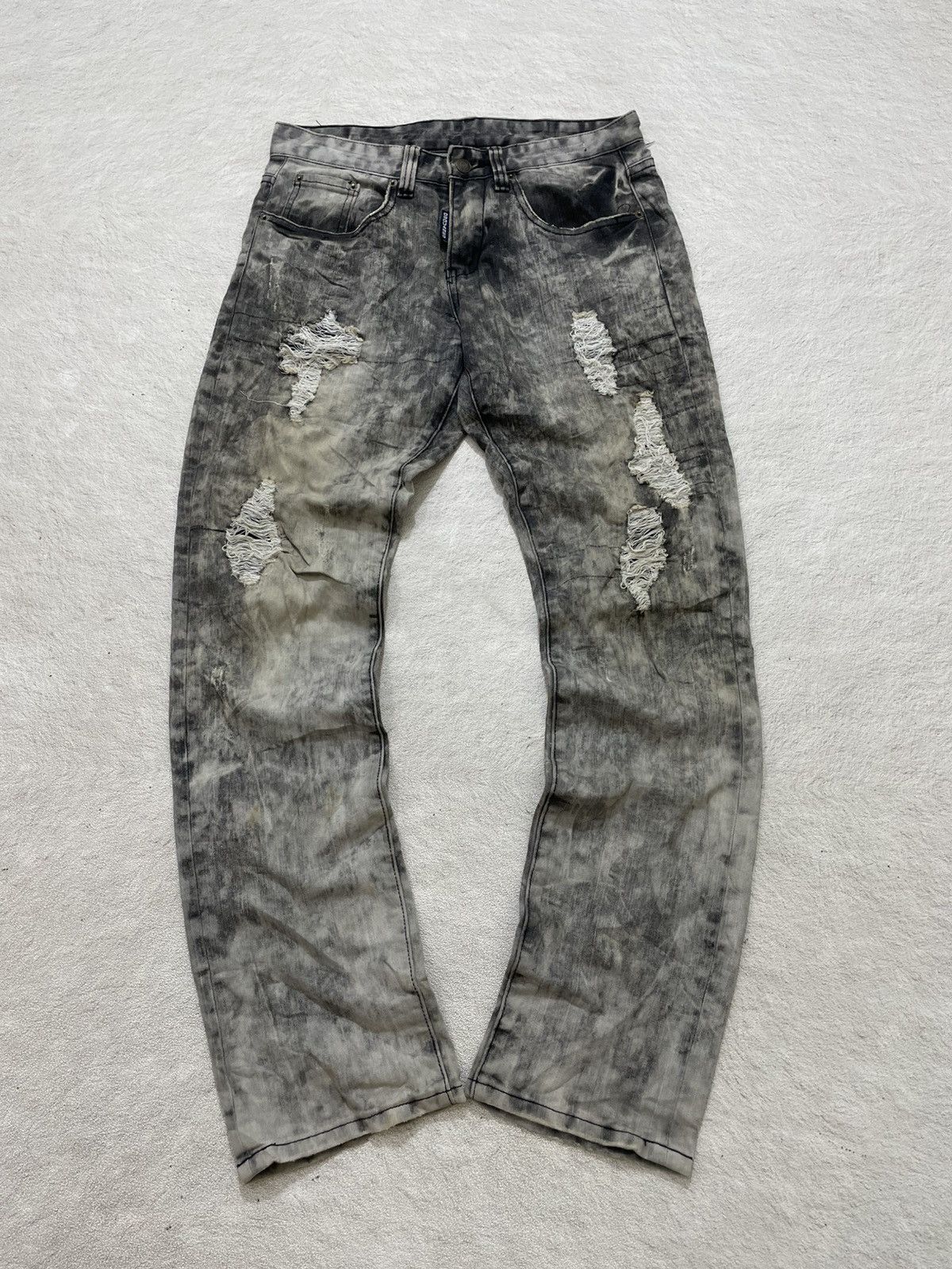 Japanese Brand 2000s Dsquared Acid Wash Grey Tornado Ifsix LGB Maison Japan Size US 31 - 1 Thumbnail