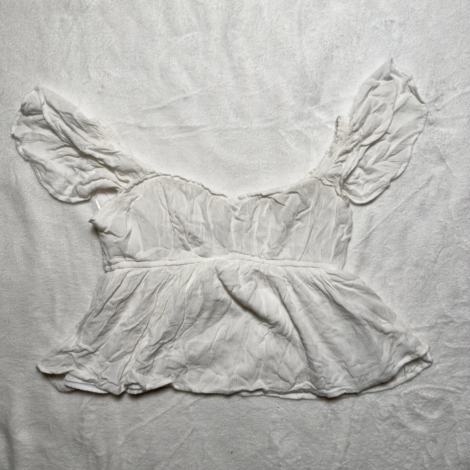 Other Hollister White Babydoll Peasant Top Size M / US 6-8 / IT 42-44 - 1 Thumbnail