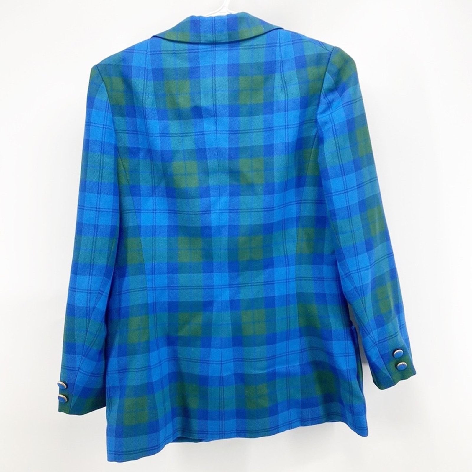 Vintage Vintage Al Jean wool plaid fitted blazer 80s academia size S Size S / US 4 / IT 40 - 3 Thumbnail