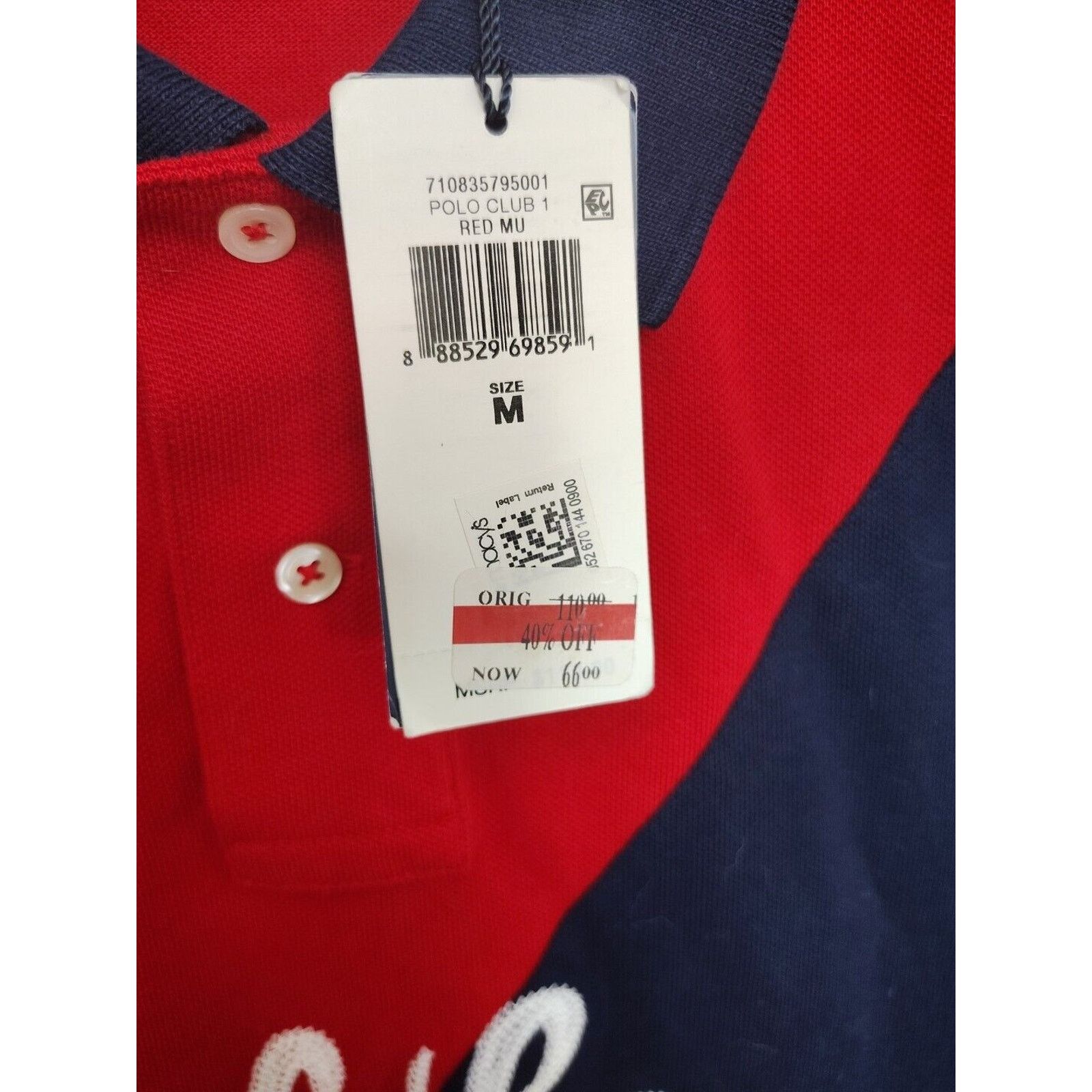 Polo Ralph Lauren Ralph Lauren Polo Team Red Navy Blue White Mens M Rugby Size US M / EU 48-50 / 2 - 3 Thumbnail