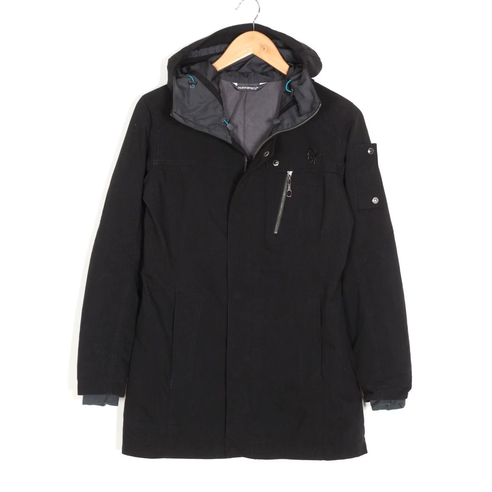 Vintage NORRONA /29 Dri2 Coat Jacket Women XS Hooded MJ6346 Black Regular Long Sleeve Zip Jacket Womens XS Black Size XS / US 0-2 / IT 36-38 - 2 Thumbnail