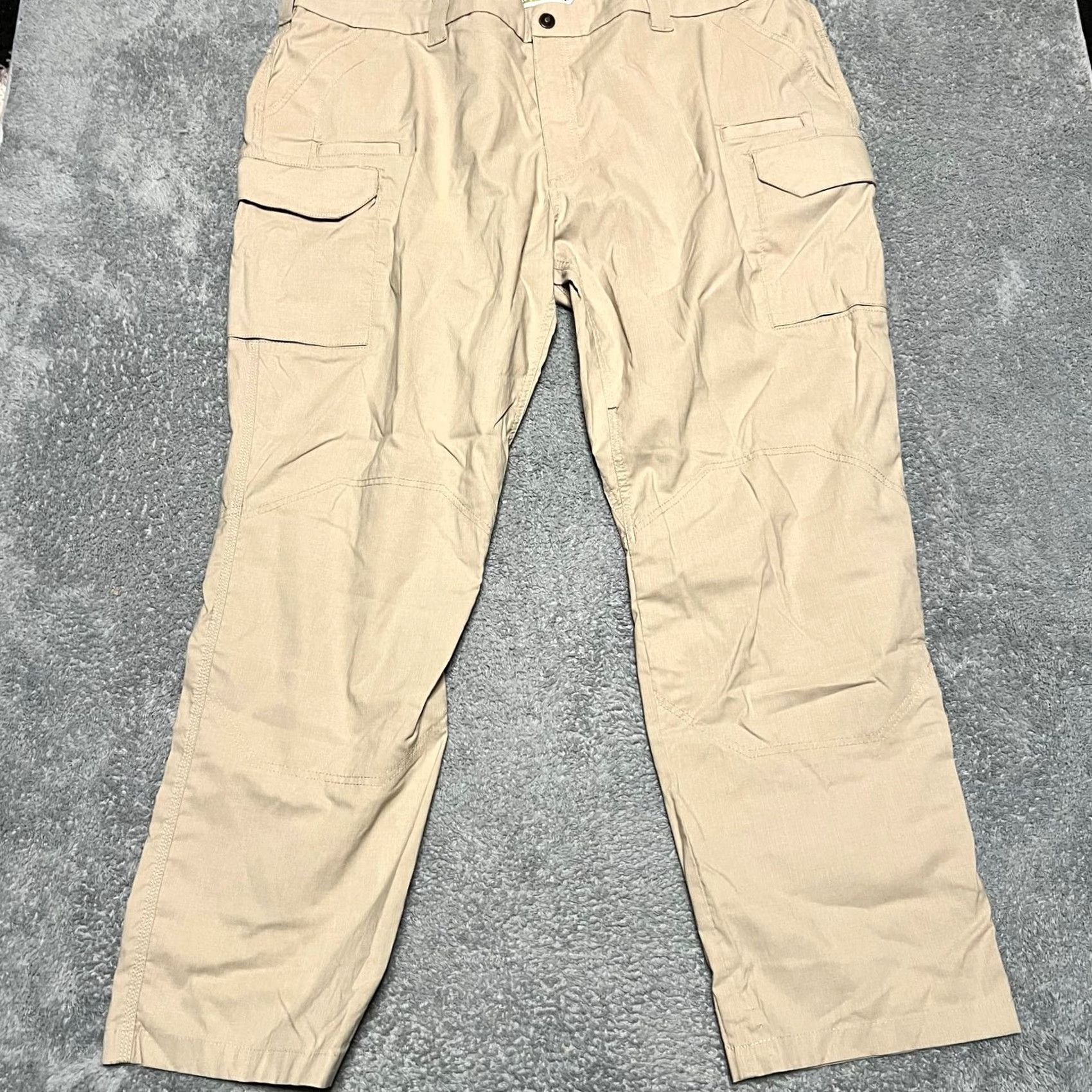 Vintage First Tactical Pants Mens 52 Tan Cargo Straight Fit Ripstop 52x33 Big & Tall Inseam 33 Mens Cargo Pants Tan Size US 36 / EU 52 - 2 Thumbnail