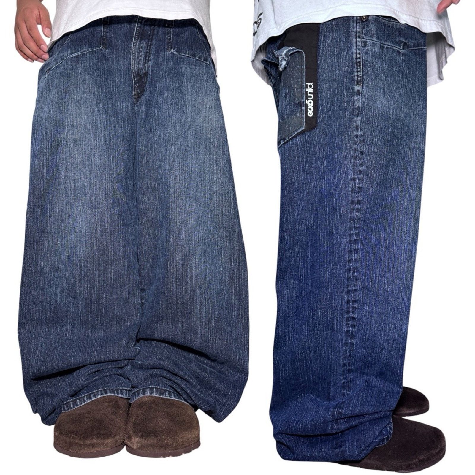 Y2k Baggy Fit Jeans Mens Ecko 42x31 skater Style Wide Leg