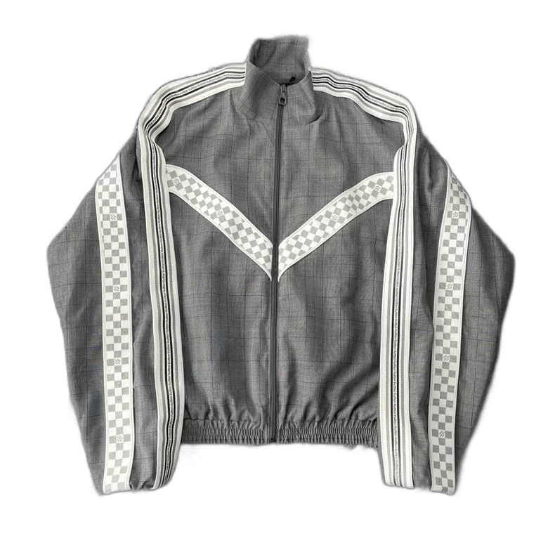 Louis Vuitton Louis Vuitton LV grey check chequered patchwork stand-up co Size US M / EU 48-50 / 2 - 1 Thumbnail