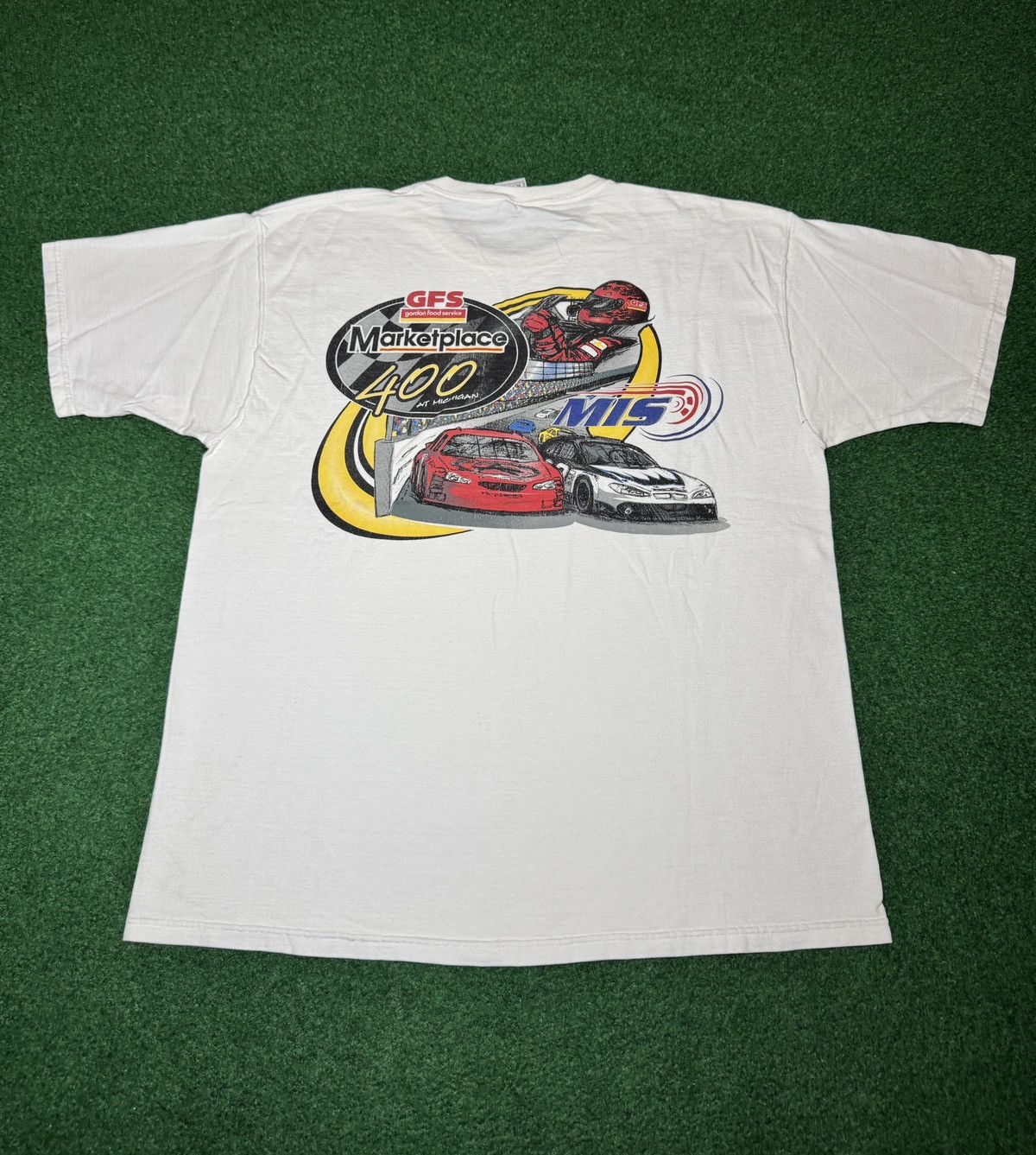NASCAR GFS Marketplace 400 Gordon Food Racing Michigan Y2K T Shirt Size US L / EU 52-54 / 3 - 1 Thumbnail