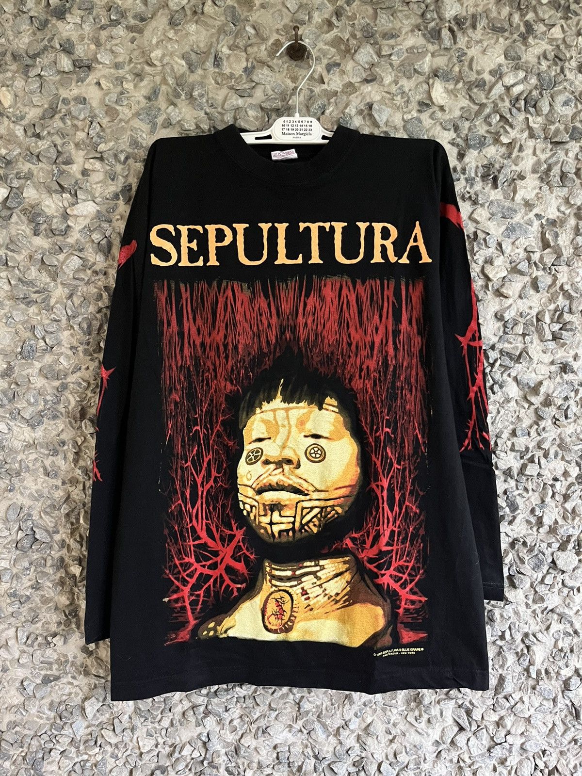 Vintage 1996 Sepultura Roots Blue Grape Tee Shirt 90's
