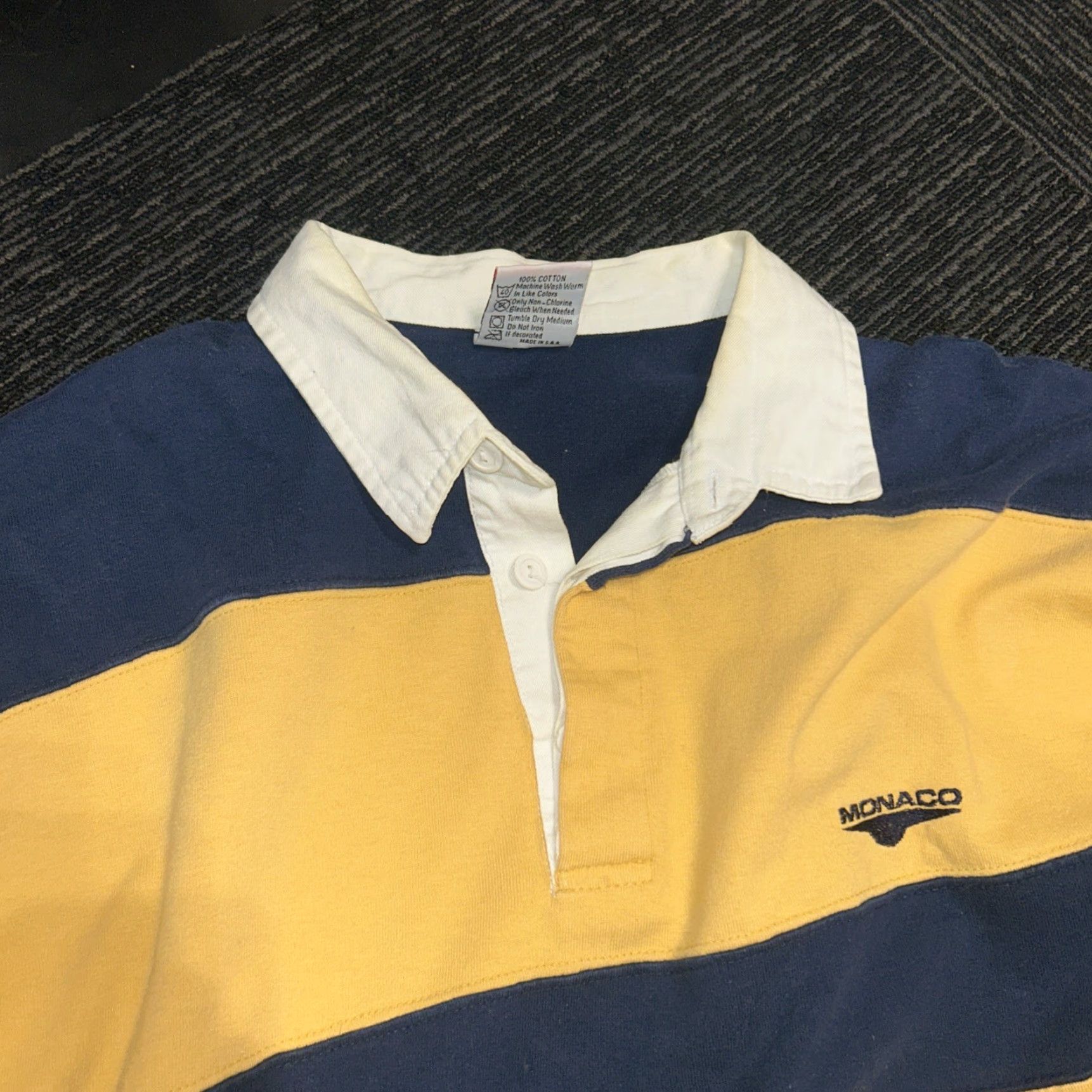 Vintage Collegiate Rugby Shirt Men L 100% Cotton USA Spirit Bkue And Gold Polo University Collegiate Style Size US L / EU 52-54 / 3 - 3 Thumbnail