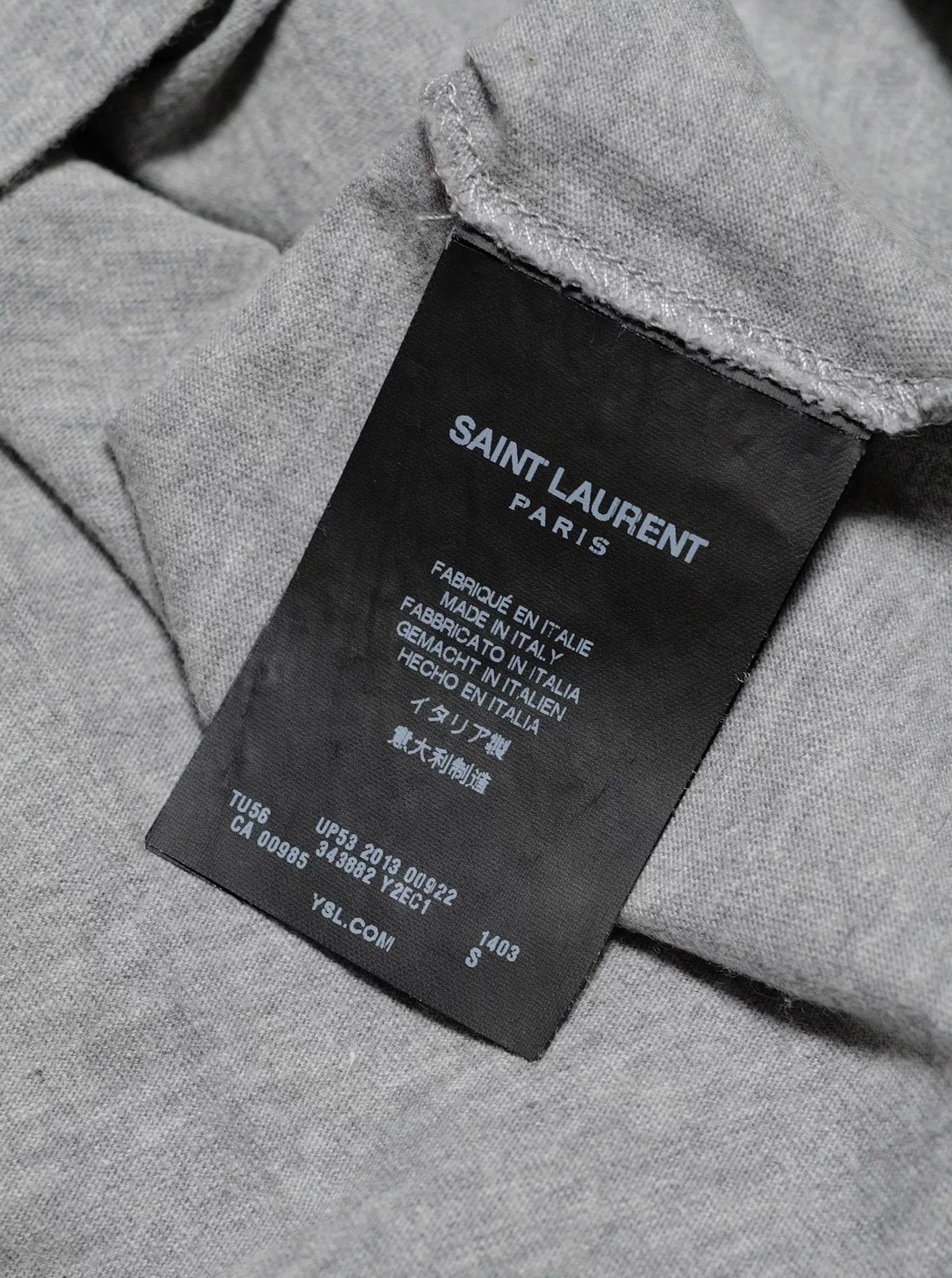 Saint Laurent Paris saint laurent gray printed t-shirt SLP. Size US S / EU 44-46 / 1 - 4 Thumbnail