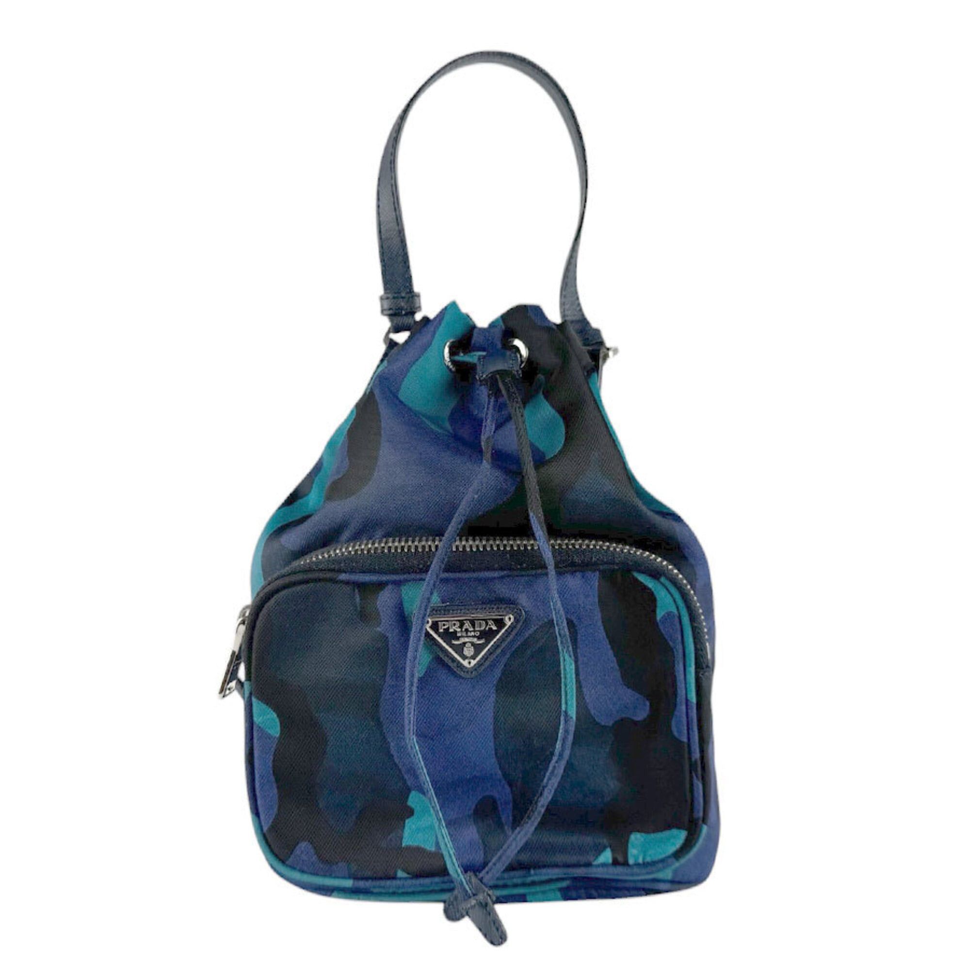 Prada Prada handbag, cross-body shoulder bag, nylon and leather, available in navy, black, blue, silver. Women's. (z9367) Size ONE SIZE - 1 Thumbnail