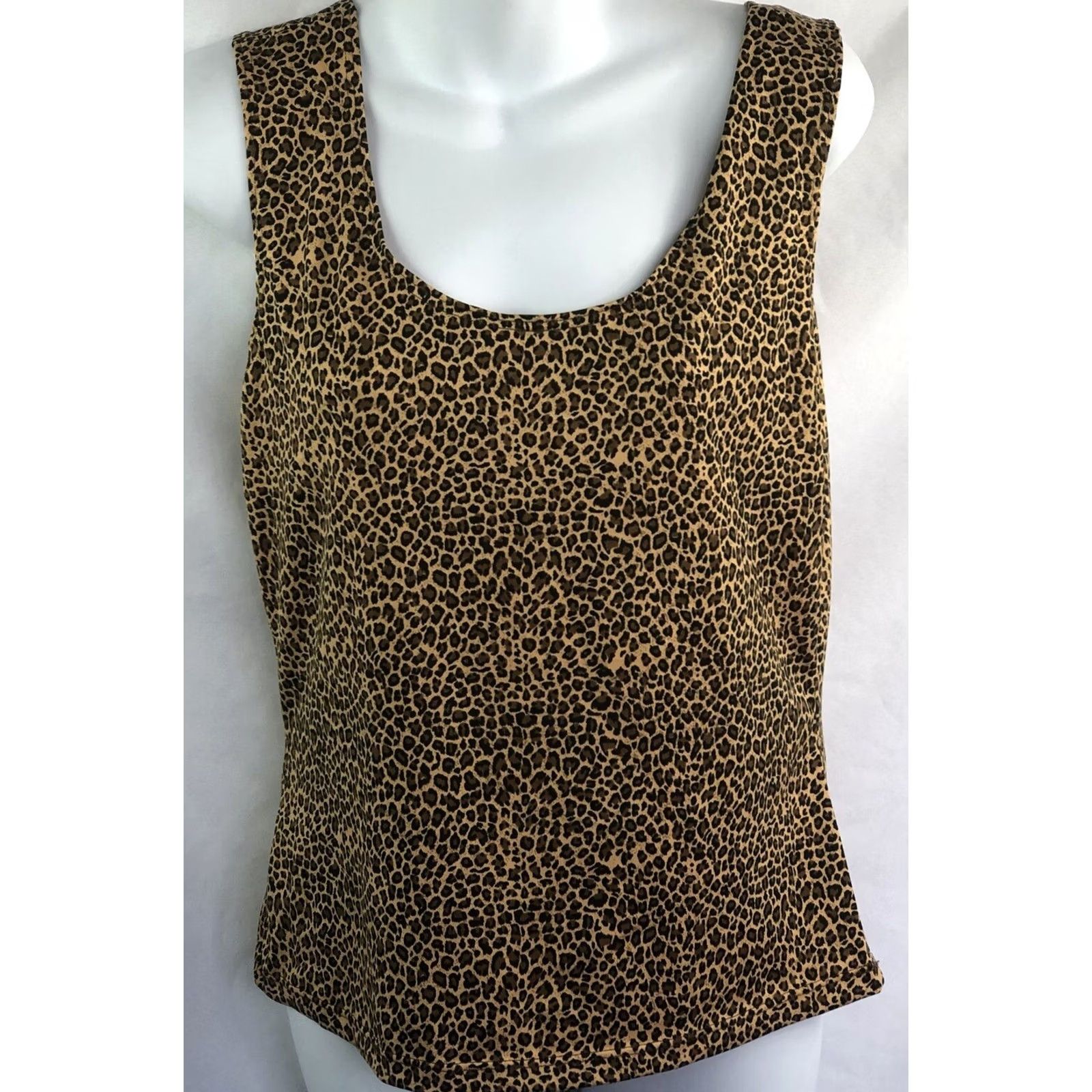 Vintage VINTAGE Cinema Eloile Tank Top M Leopard Cheetah Scoop Sleeveless Brown Black 90s Y2K Punk Rock Womens M Size M / US 6-8 / IT 42-44 - 5 Thumbnail