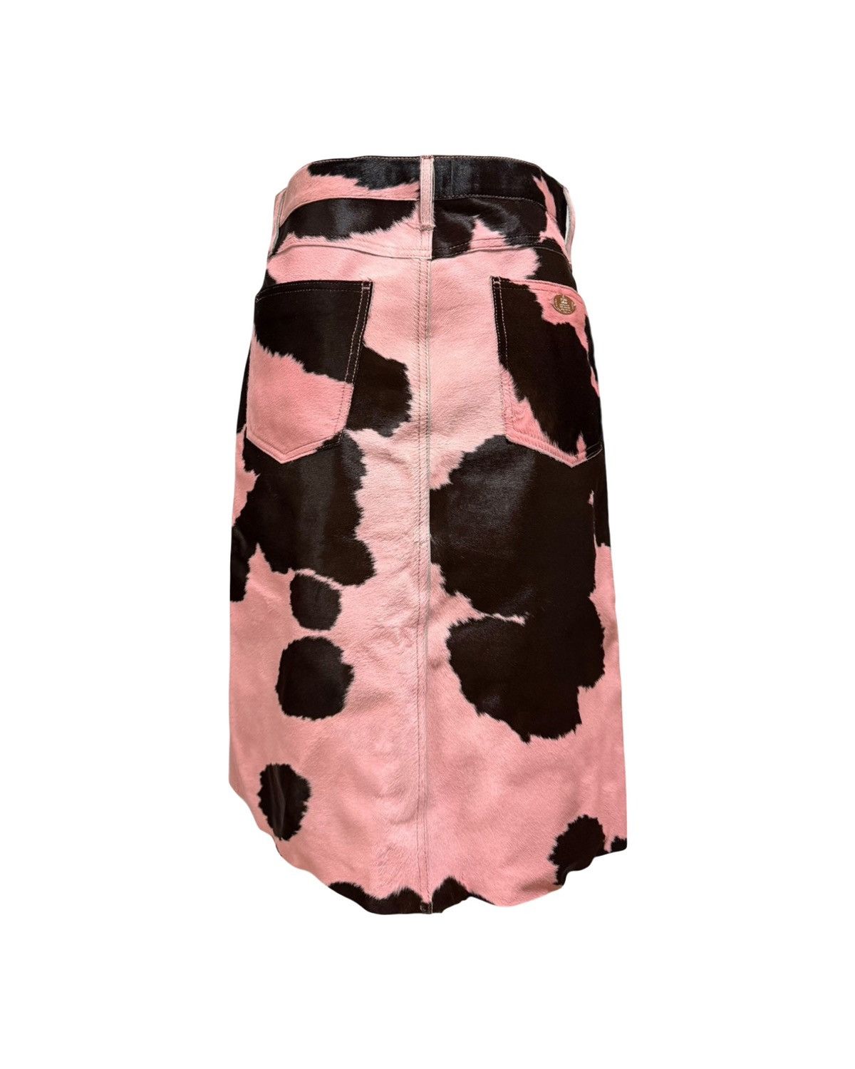 Fendi FENDI Fall Winter 1999 Haircalf Leather Midi Skirt Size 27" / US 4 / IT 40 - 2 Thumbnail
