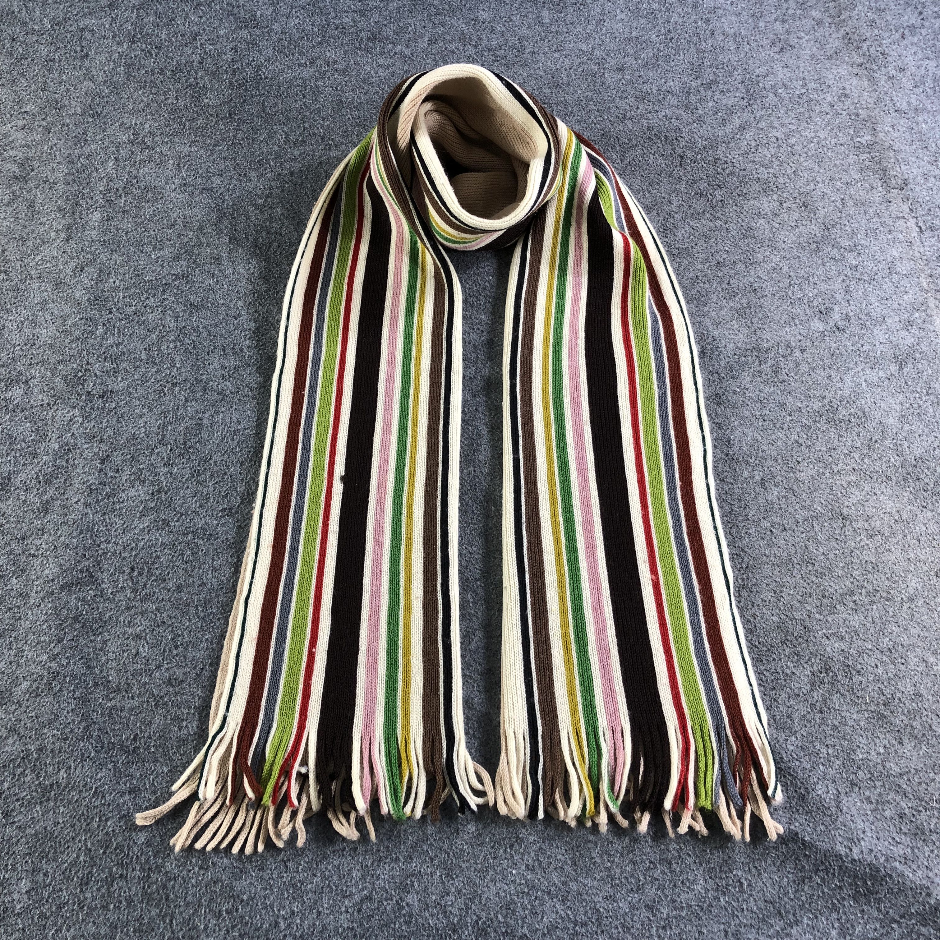 Paul Smith Paul Smith Knit Striped Wool Scarf Muffler V1815 Size ONE SIZE - 1 Thumbnail