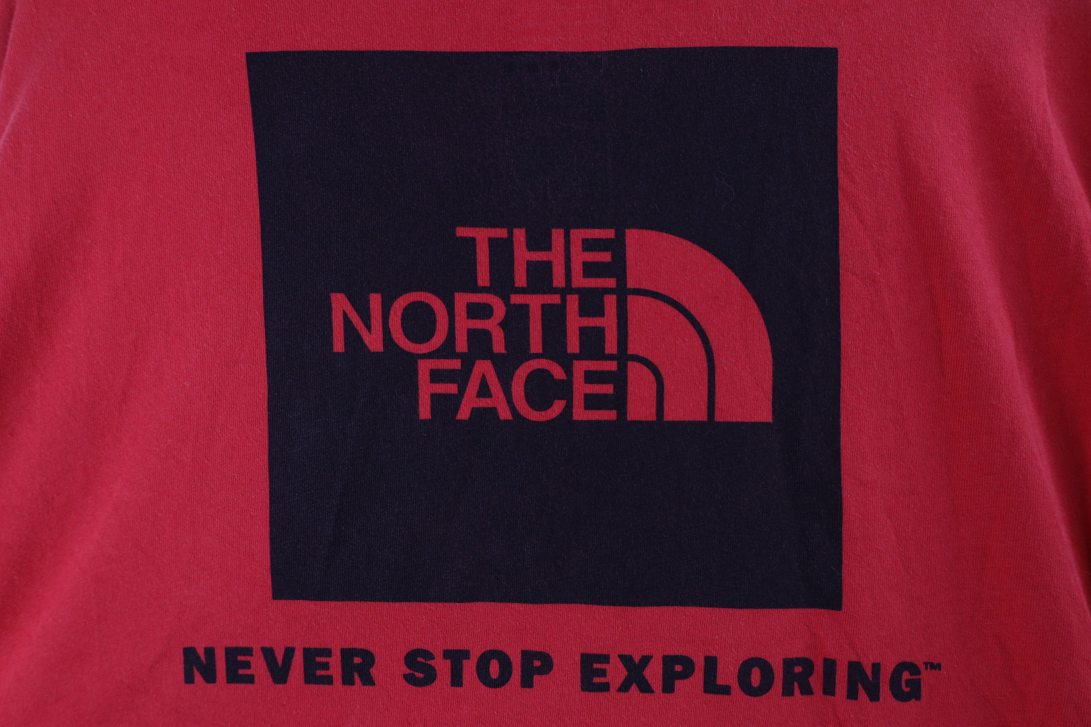 The North Face × Vintage The North Face Spell Out Big Logo Long Sleeve T-Shirt Red Size US XXL / EU 58 / 5 - 8 Thumbnail