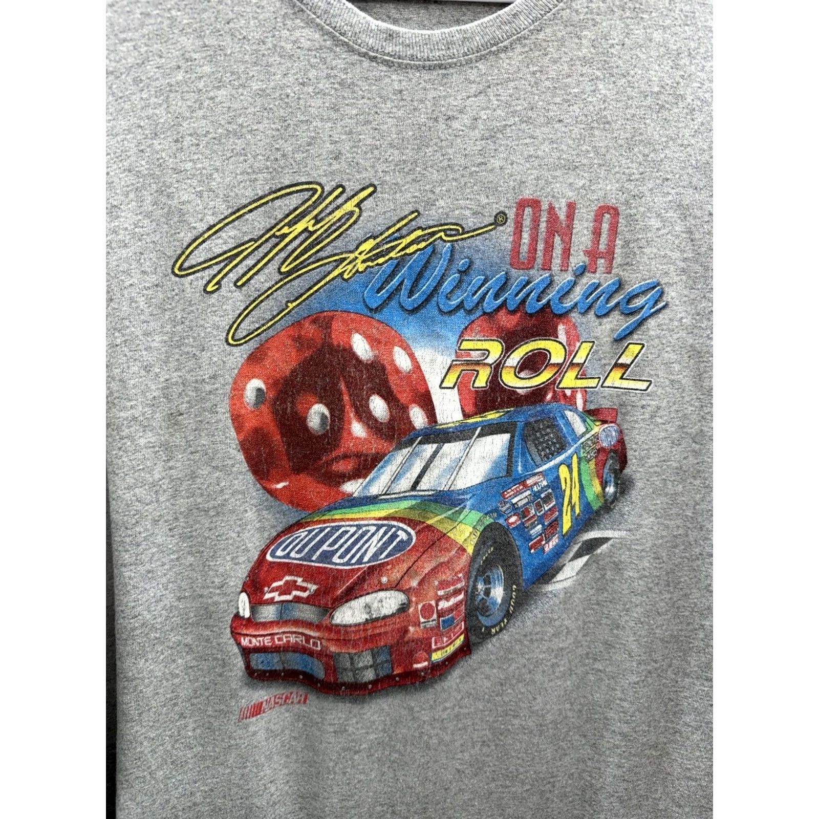 NASCAR VINTAGE NASCAR T-Shirt 3XL Gray Jeff Gordan On A Winning Roll #24 Short Sleeve Mens Size US XXL / EU 58 / 5 - 2 Thumbnail