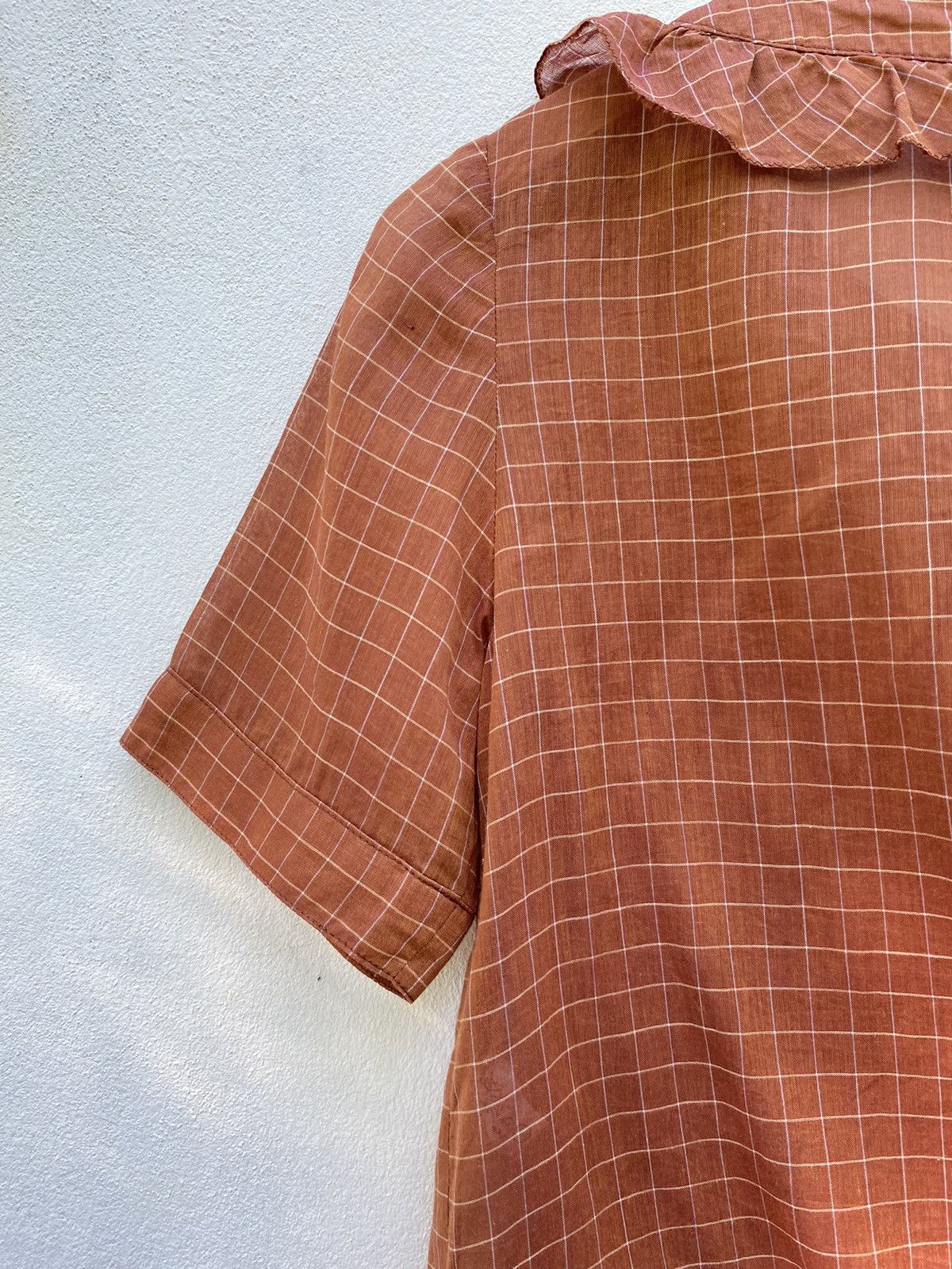 Chloe Chloe Plaid Shirt with Round Neck and Ruffles Size M / US 6-8 / IT 42-44 - 8 Thumbnail