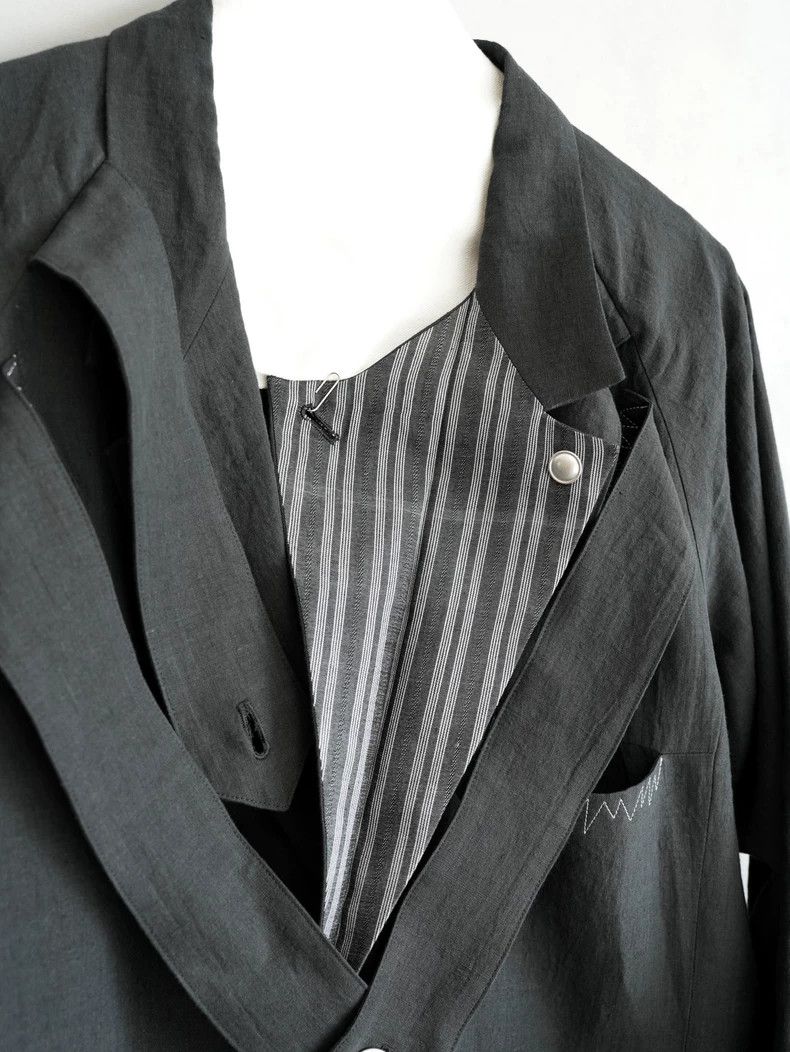 Yohji Yamamoto Yohji Yamamoto24SS Ringing Silver Linen Jacket 2503-Nextarr Size US M / EU 48-50 / 2 - 5 Thumbnail