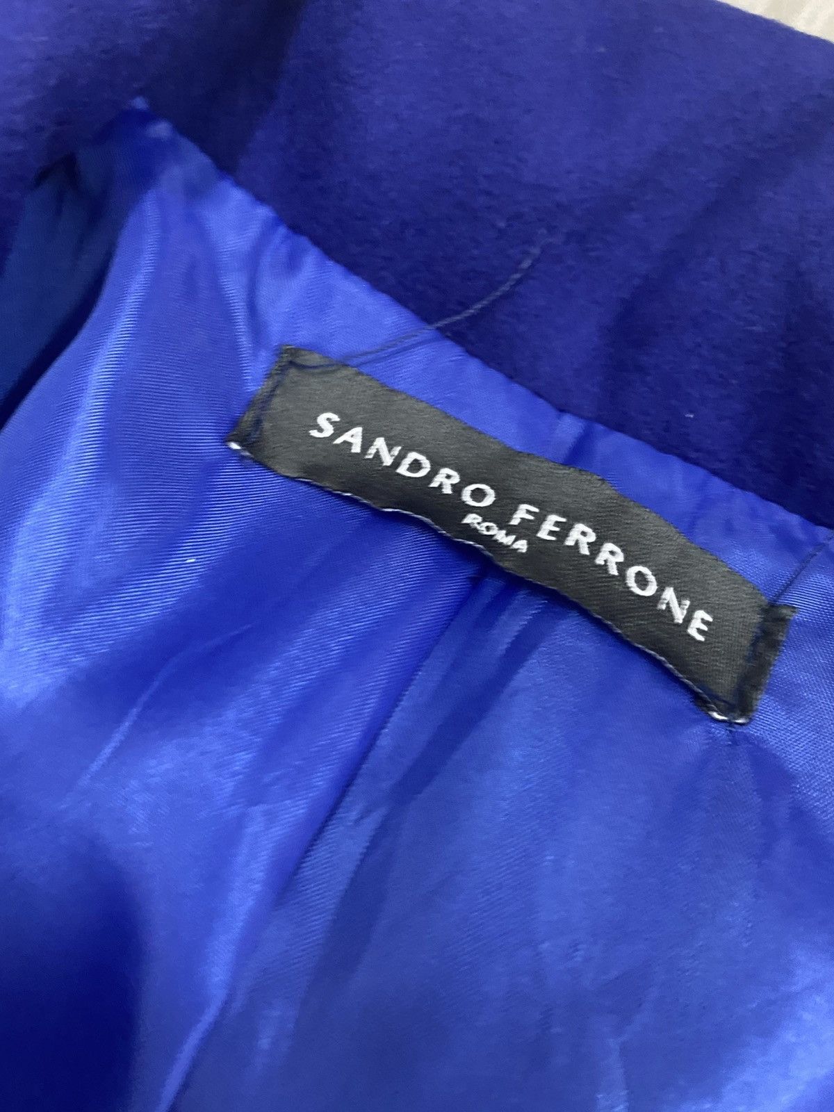 Other Sandro Ferrone Roma Wool Coat Jacket Blue Size M / US 6-8 / IT 42-44 - 8 Thumbnail