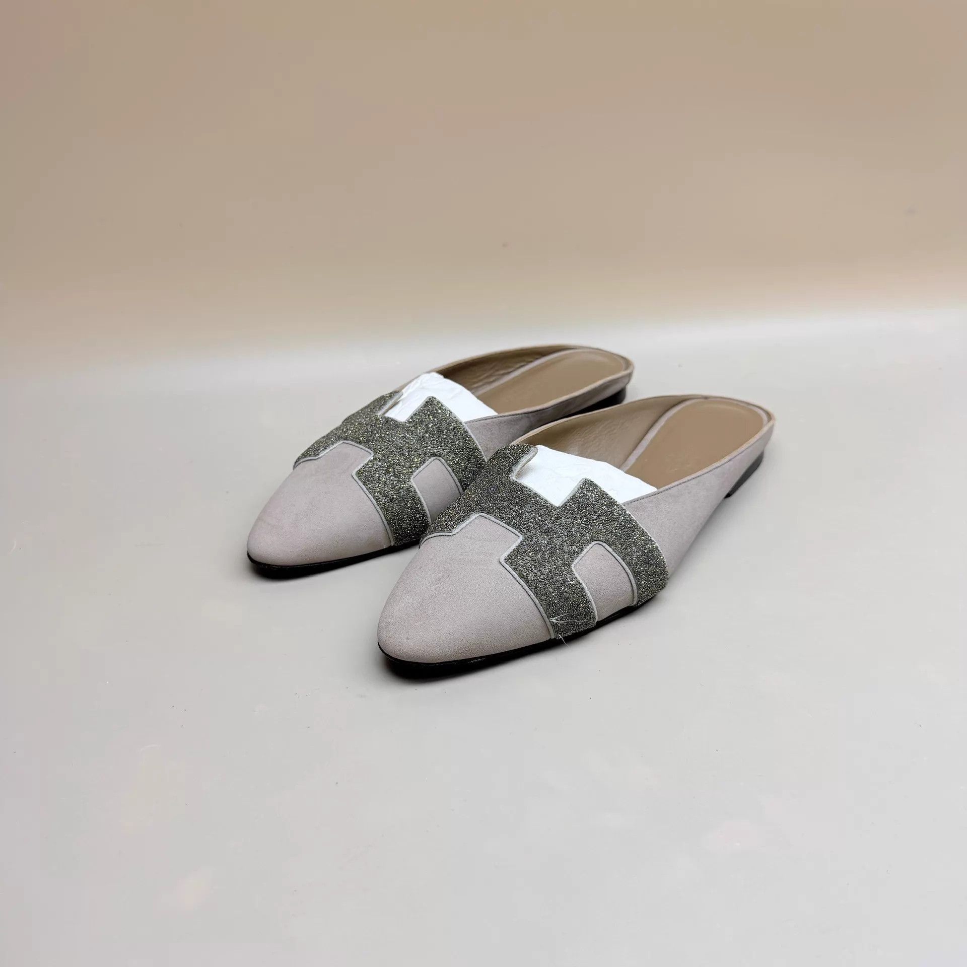 Hermes Hermes Women's Silver Pink H Mule 38 99 New Size US 7.5 / IT 37.5 - 1 Thumbnail