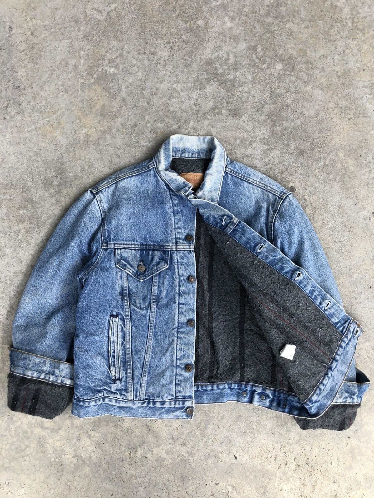 Levi's Vintage 80s 70s Levi’s Blanket Lined Denim Jacket Distressed Size US L / EU 52-54 / 3 - 2 Thumbnail