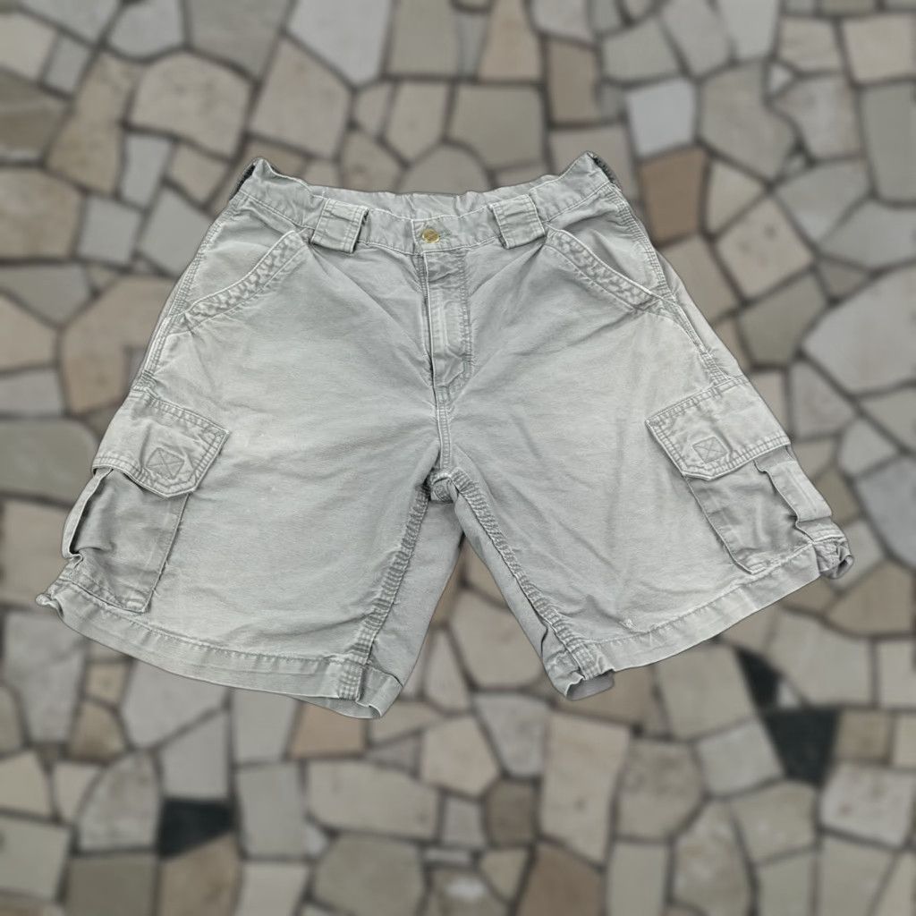Carhartt VINTAGE Carhartt Shorts Mens Large Gray Cargo Work Utility Canvas Heavy Duty ^ Size US 34 / EU 50 - 1 Thumbnail