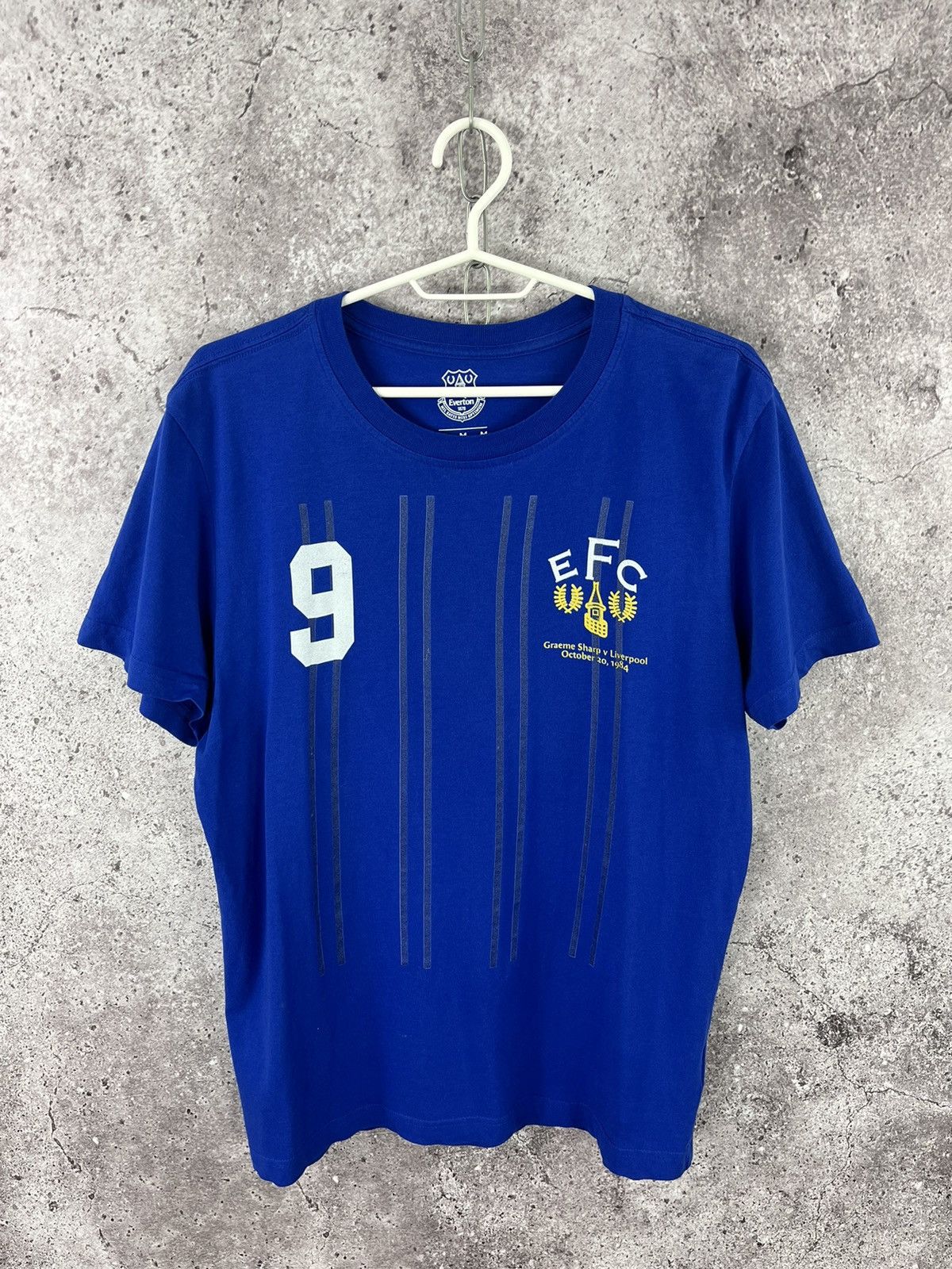 Vintage Everton T-Shirt Graeme Sharp v Liverpool October 20, 1984 Size US M / EU 48-50 / 2 - 1 Thumbnail