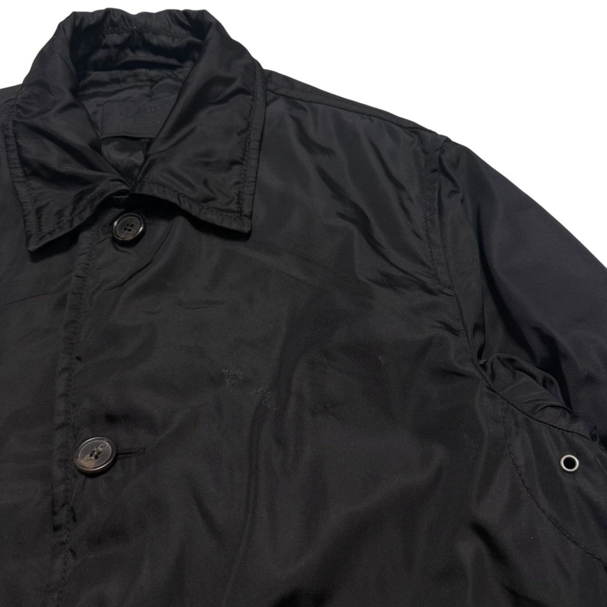 Prada Black Prada Nylon Overcoat Size US L / EU 52-54 / 3 - 5 Thumbnail