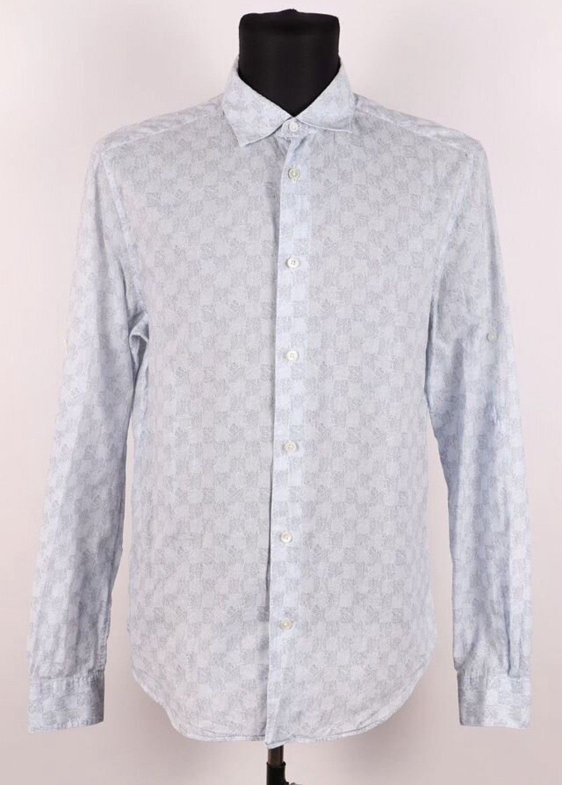 Louis Vuitton Louis Vuitton Geometric Pattern Damier Button Shirt Size US XL / EU 56 / 4 - 1 Thumbnail