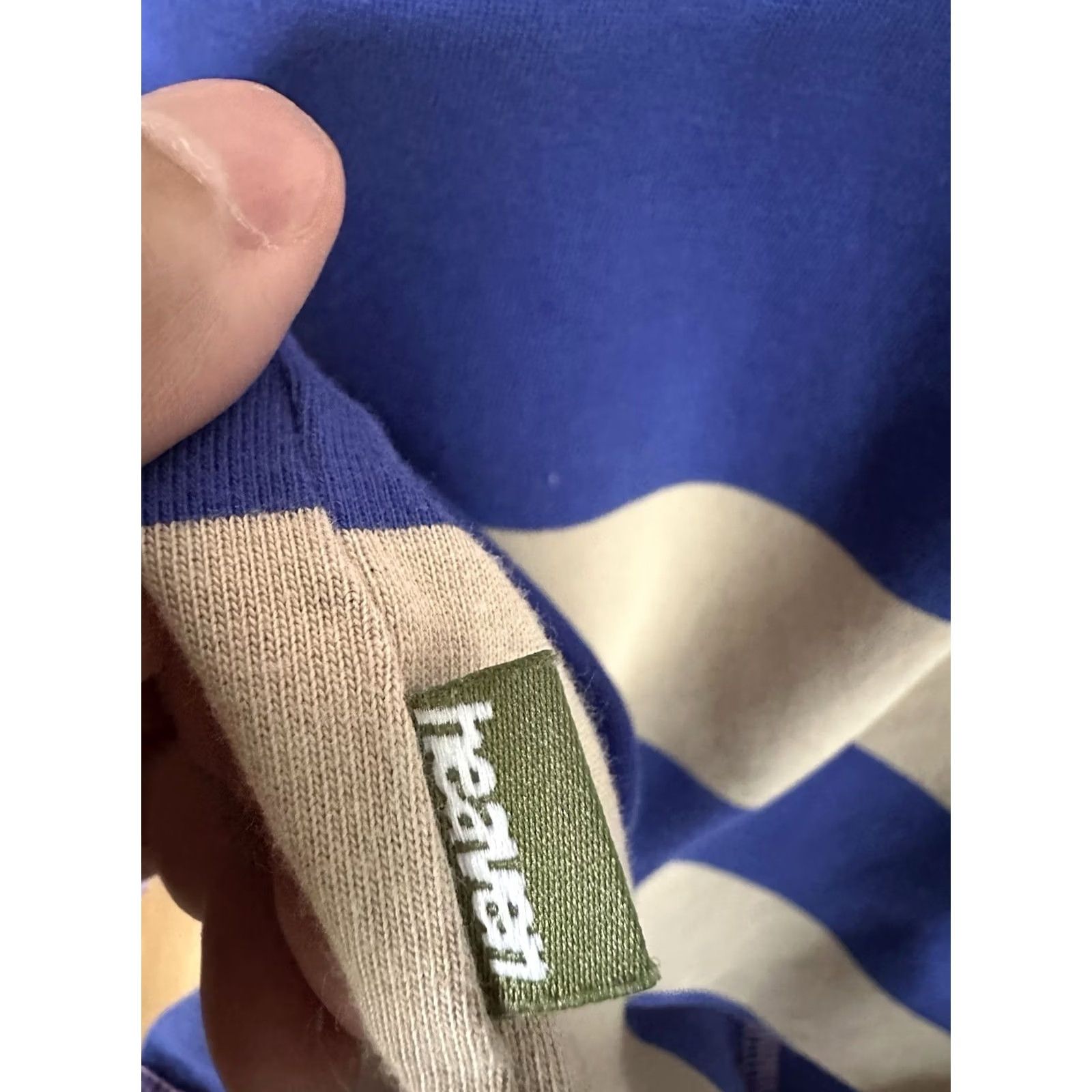 Heaven by Marc Jacobs Heaven by Marc Jacobs T-Shirt Long Sleeve Graphic Multicolor XL Mens Unisex Adults Beige Blue Striped Pattern 90s (Very RARE) Size XL / US 12-14 / IT 48-50 - 7 Thumbnail