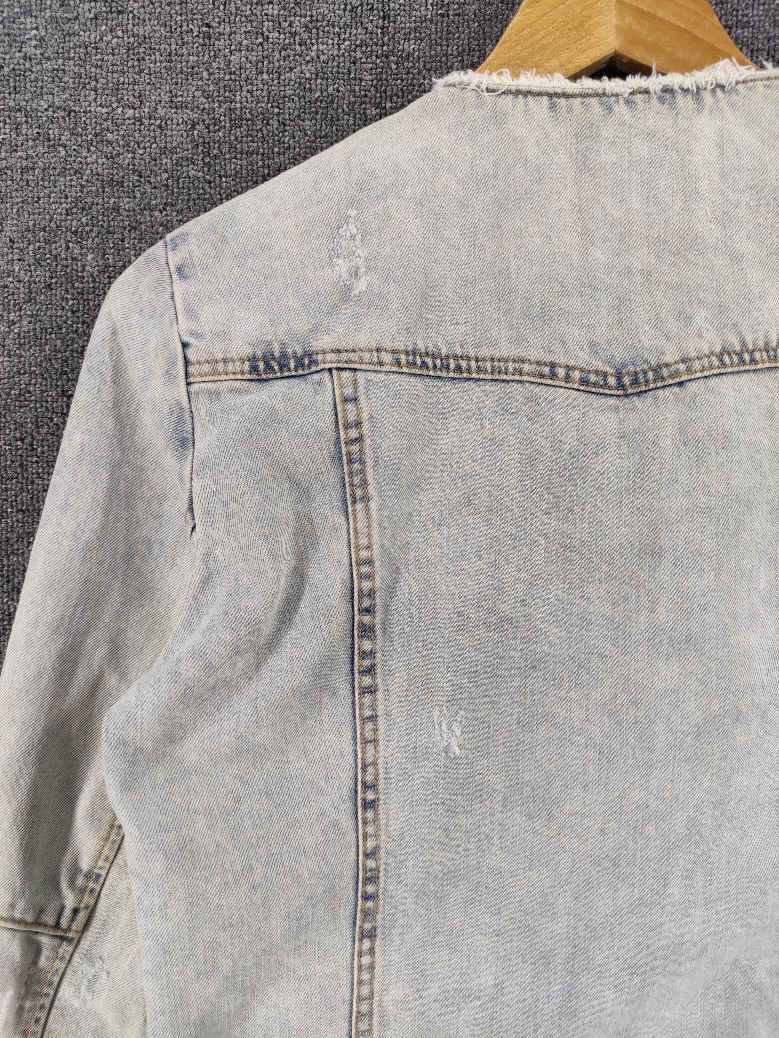 Zara Zara Trafalue Distressed Denim Jacket Zipper Size S / US 4 / IT 40 - 16 Thumbnail