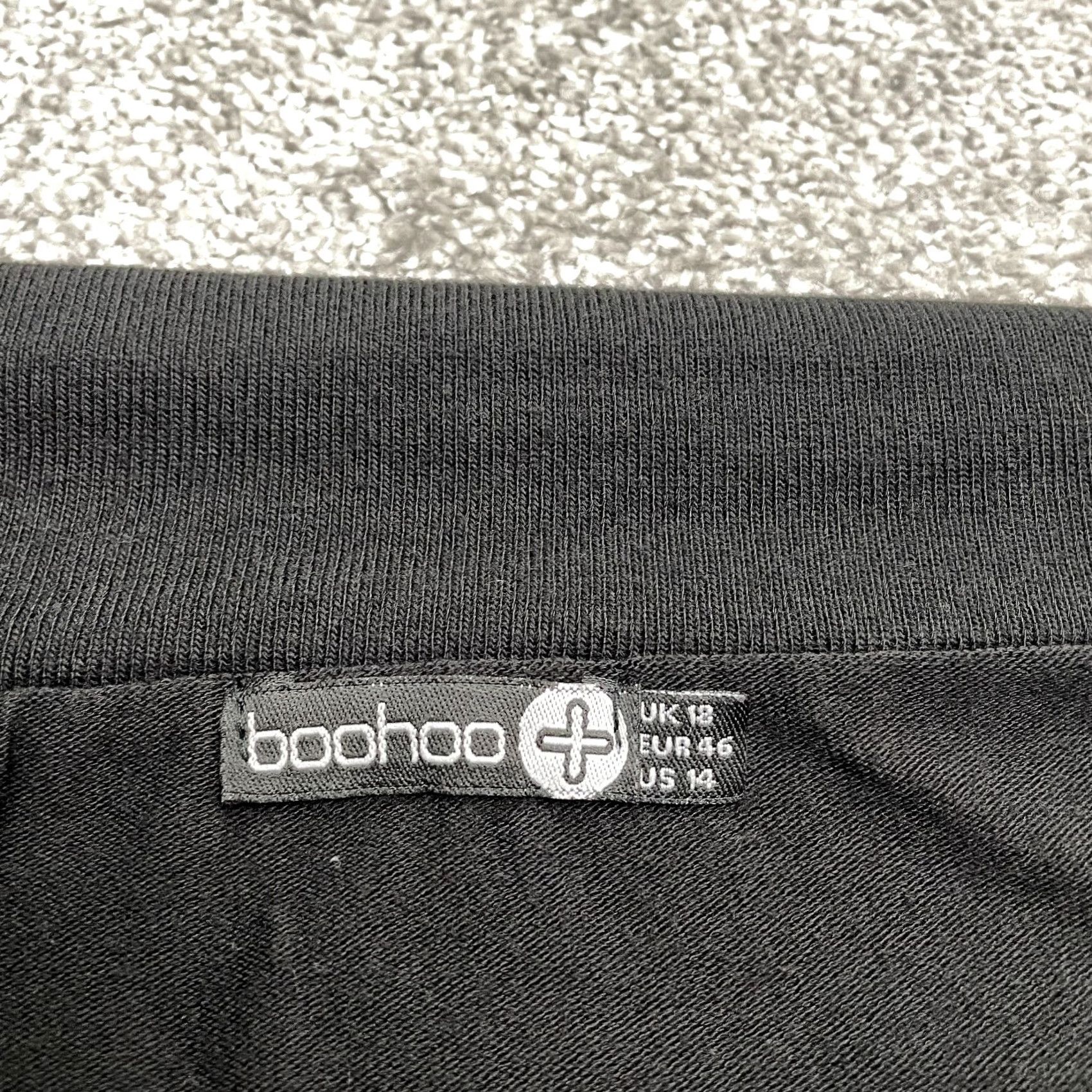 Boohoo Boohoo Off Shoulder Sweater Womens 18 Black Long Sleeve Midweight Stretch Casual Knit Pullover Boat Neck Crewneck Size XXL / US 16-18 / IT 52-54 - 4 Thumbnail