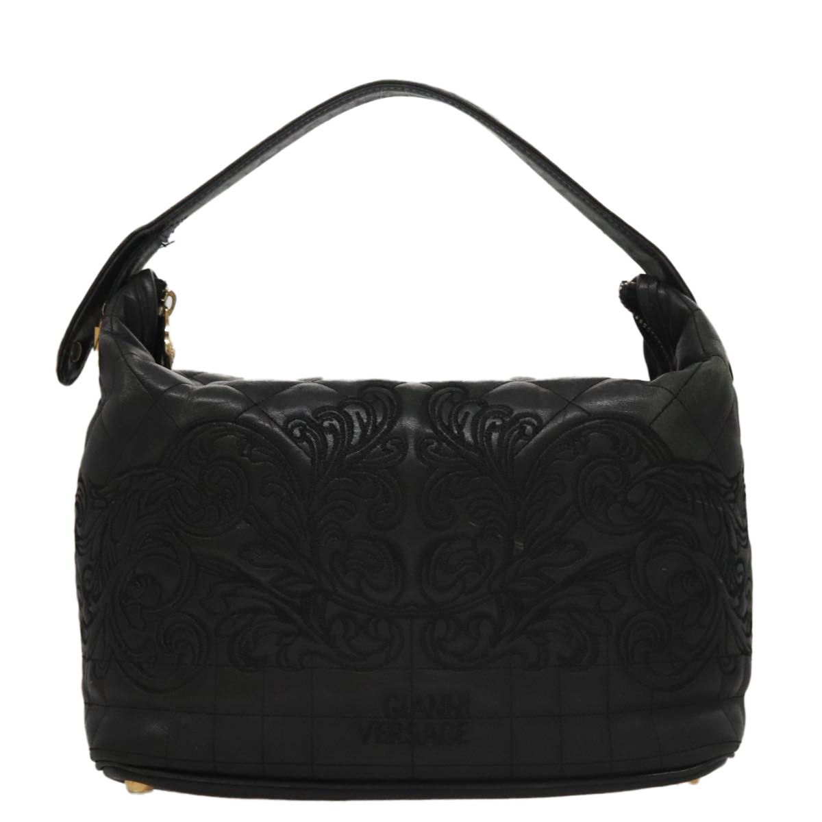 Versace Black Leather Handbag (Pre-Owned) Size ONE SIZE - 1 Thumbnail